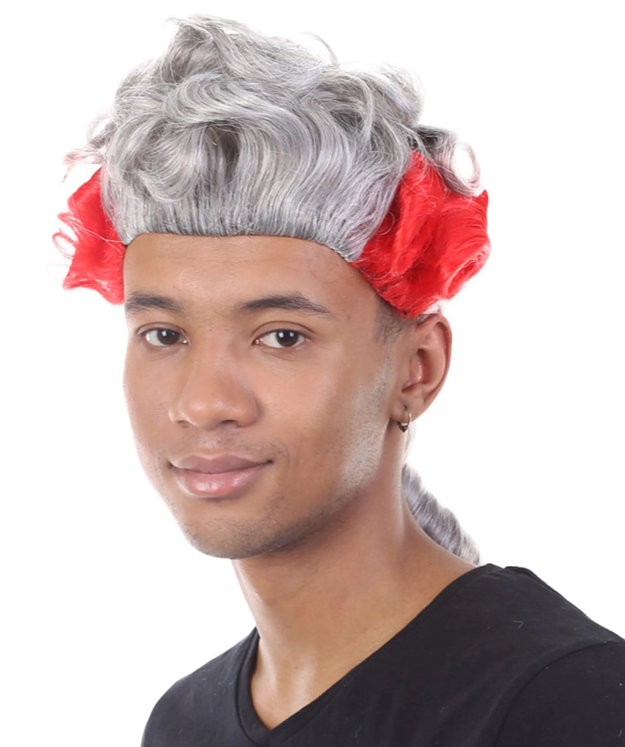 18th Century Wig |  Red & Grey Historical Wig | Premium Breathable Capless Cap
