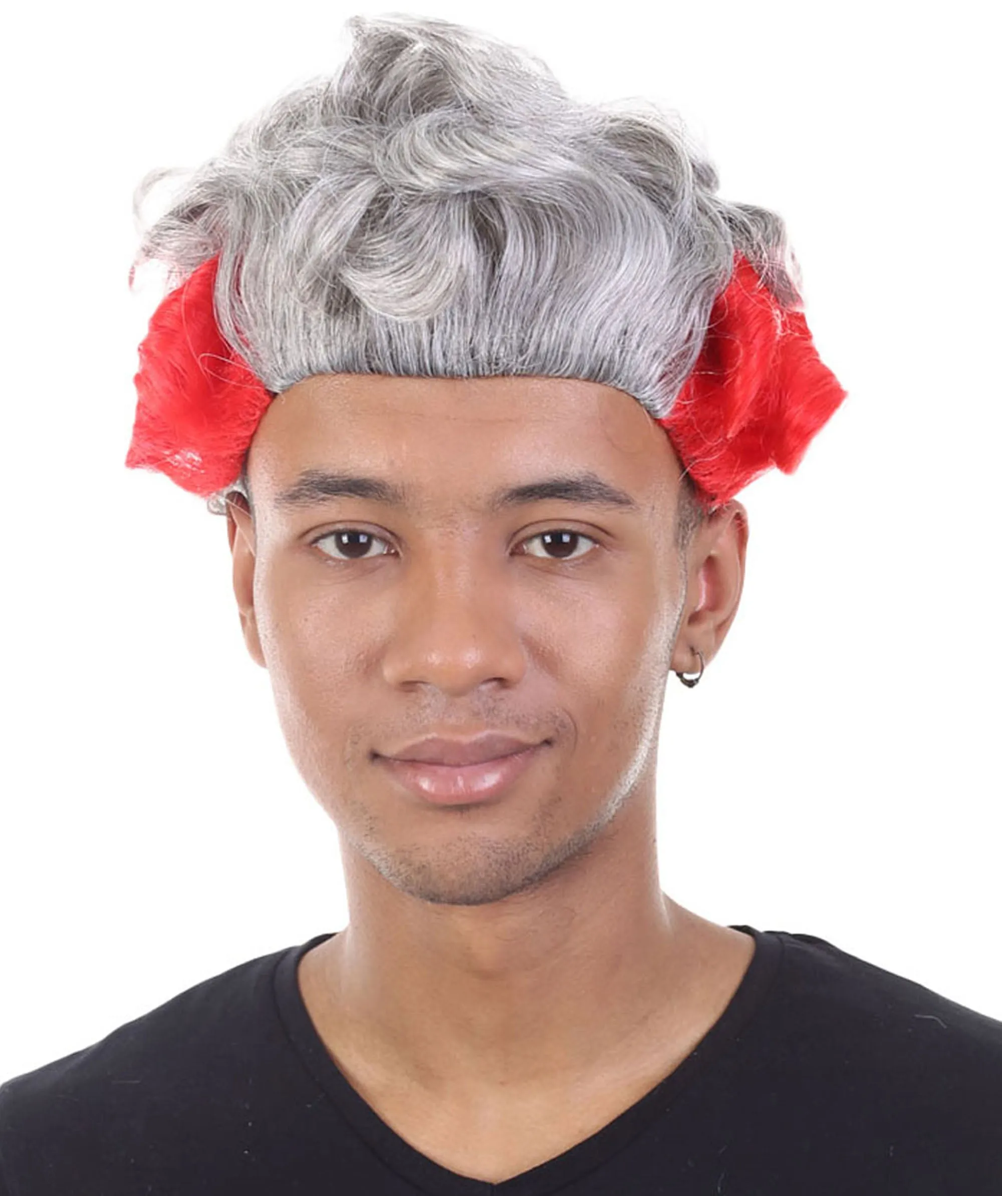 18th Century Wig |  Red & Grey Historical Wig | Premium Breathable Capless Cap