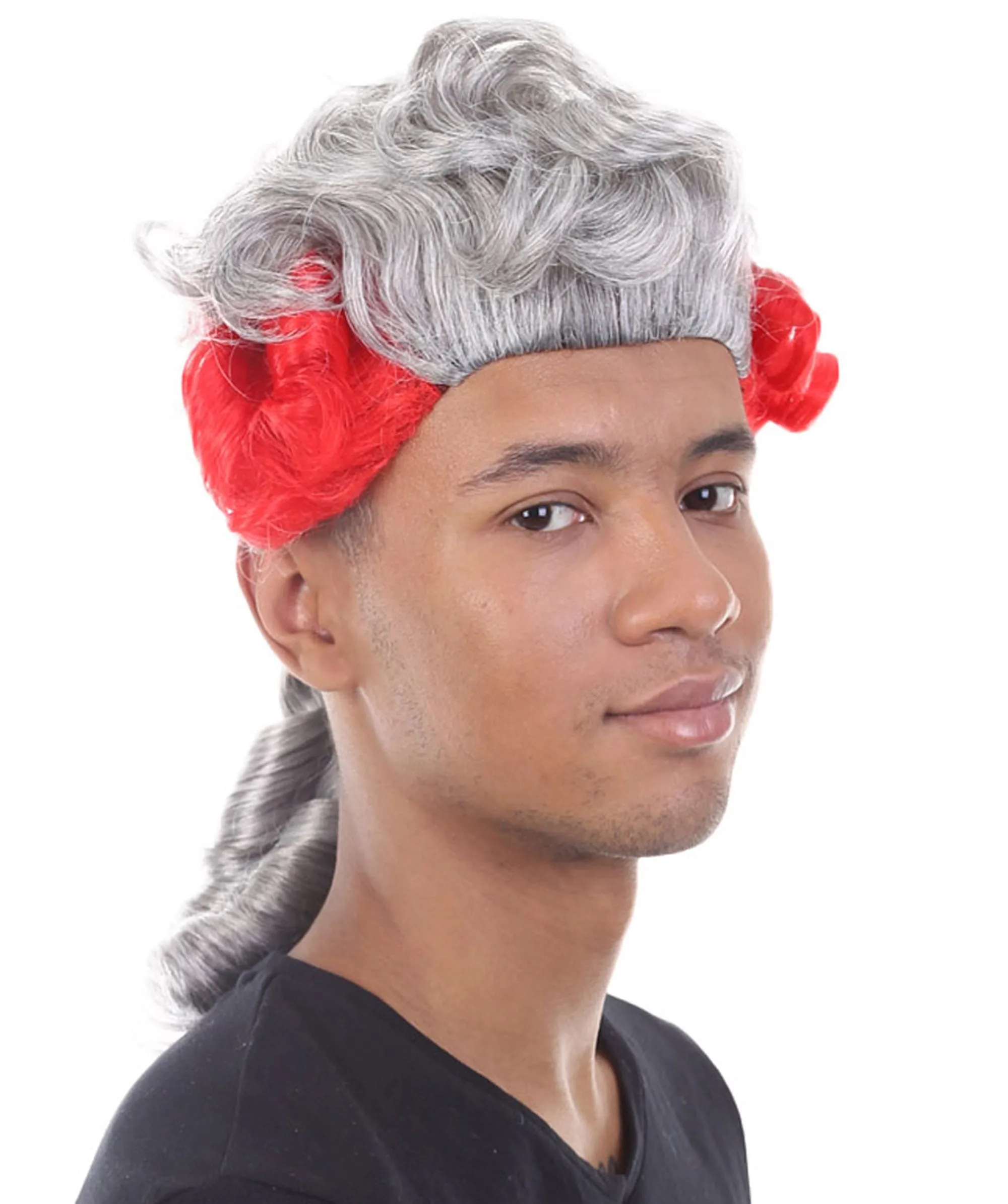 18th Century Wig |  Red & Grey Historical Wig | Premium Breathable Capless Cap