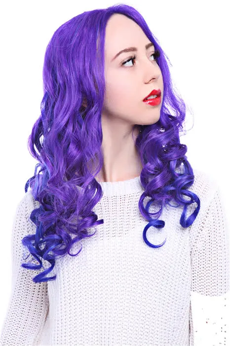 25'' Long purple&peacockblue My Little Pony Natural Wave Women Lace Front Wigs