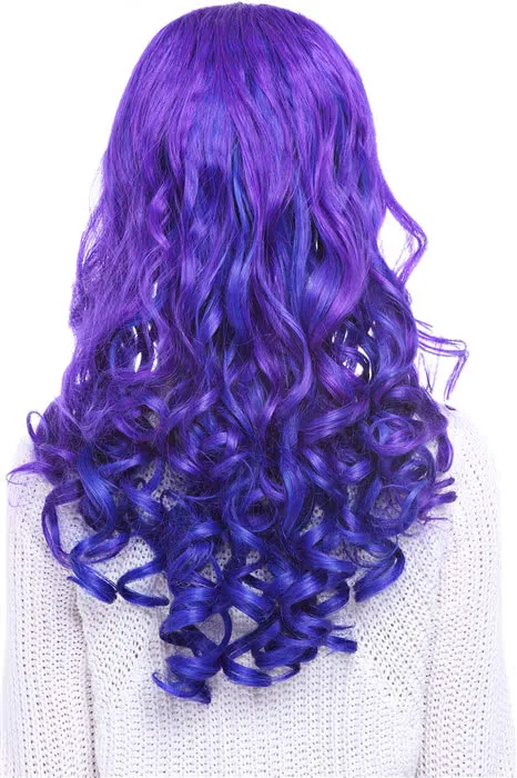 25'' Long purple&peacockblue My Little Pony Natural Wave Women Lace Front Wigs
