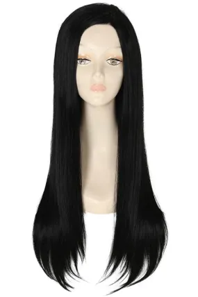 26 inch Long Natural Black Straight Invisible Part Lace wig
