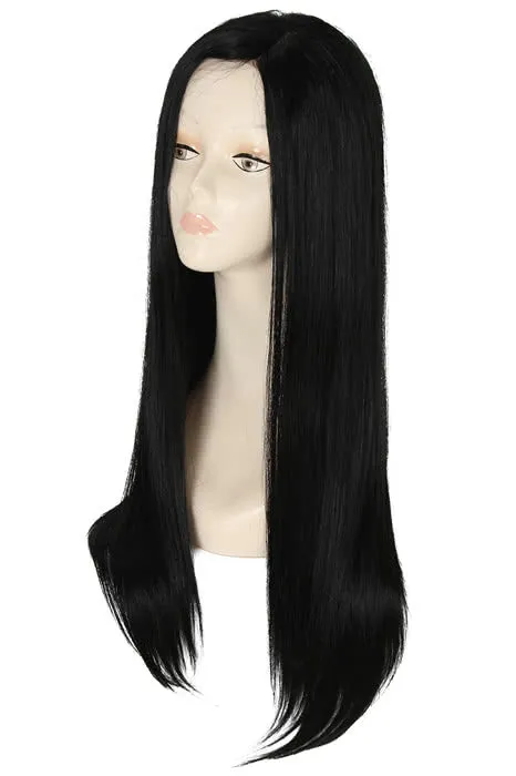 26 inch Long Natural Black Straight Invisible Part Lace wig