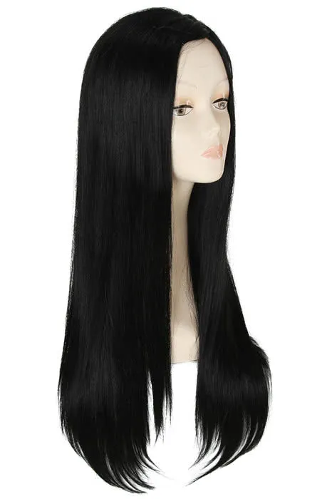 26 inch Long Natural Black Straight Invisible Part Lace wig