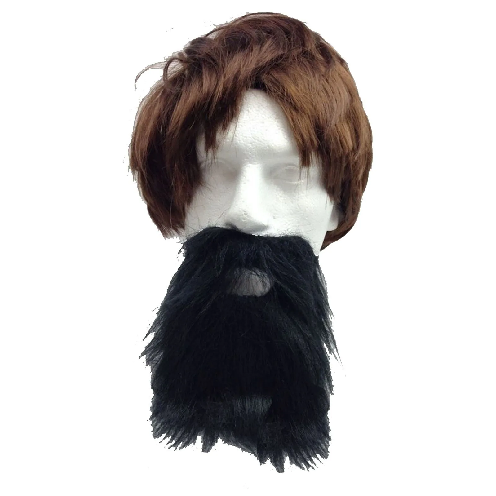 2pc Set Black Jumbo Afro Wig   Party Beard Moustache Costume Fancy Dress Fake Hair