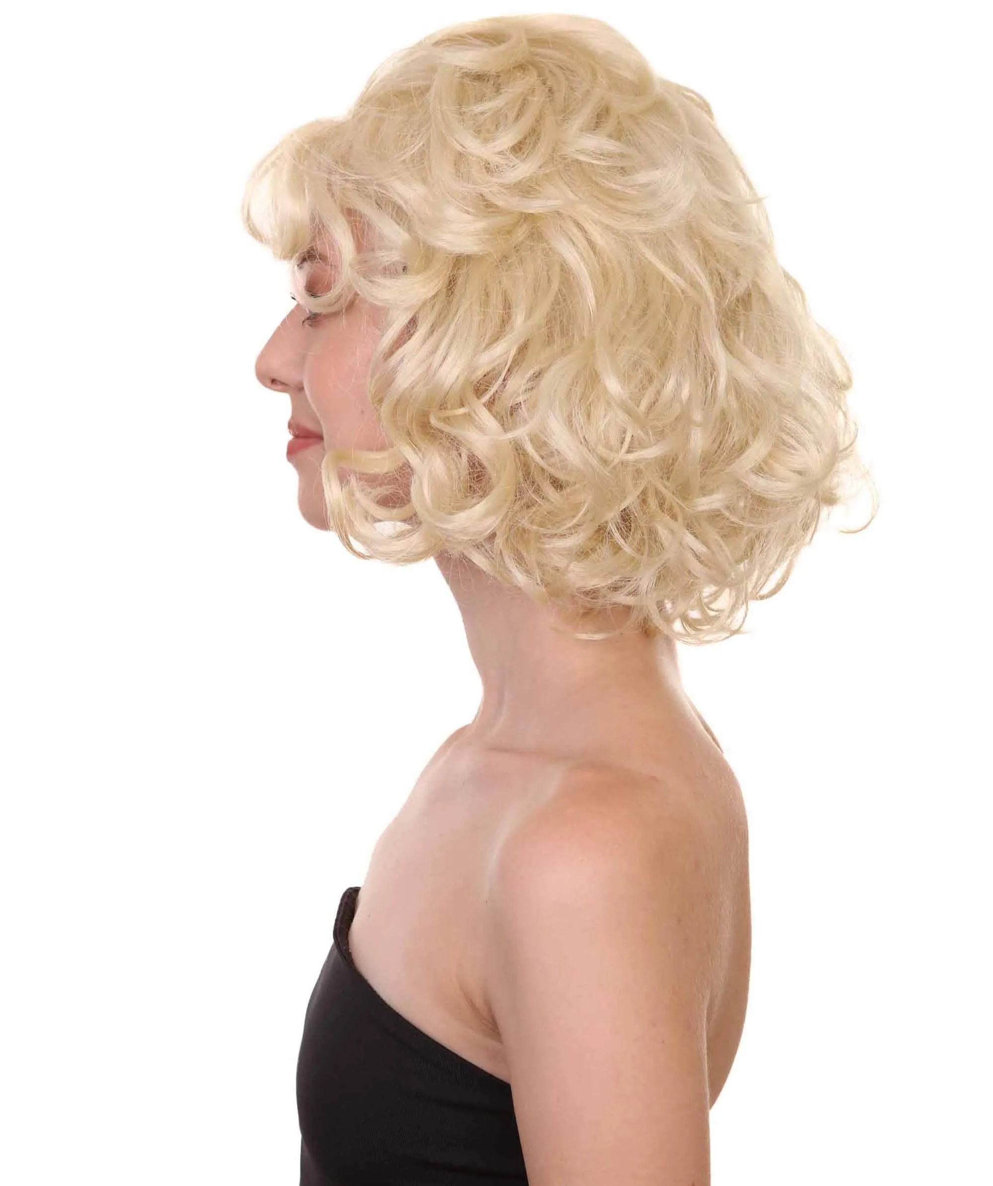 51's Curly Womens Wig | Blonde Vintage Wig | Premium Breathable Capless Cap
