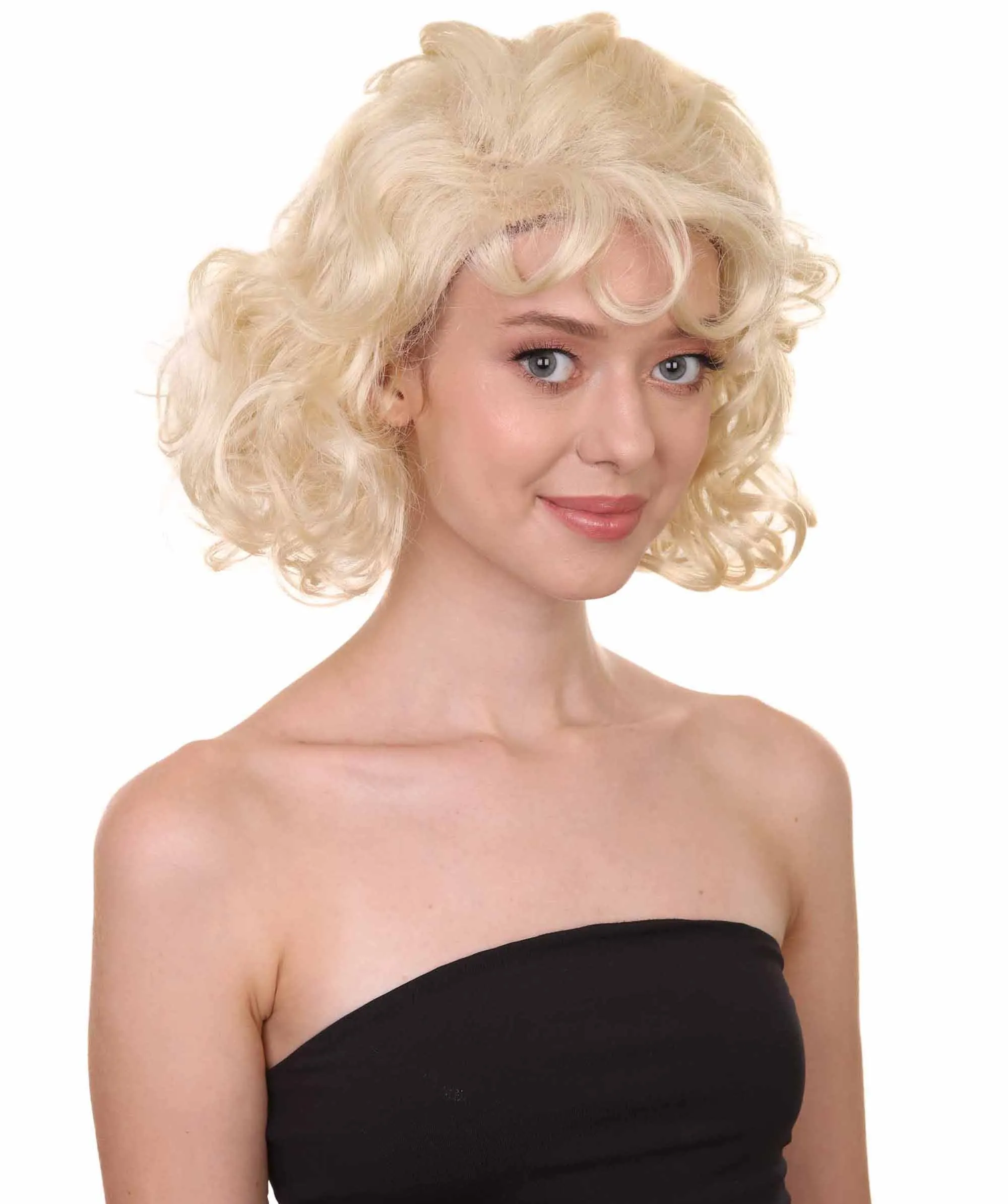 51's Curly Womens Wig | Blonde Vintage Wig | Premium Breathable Capless Cap