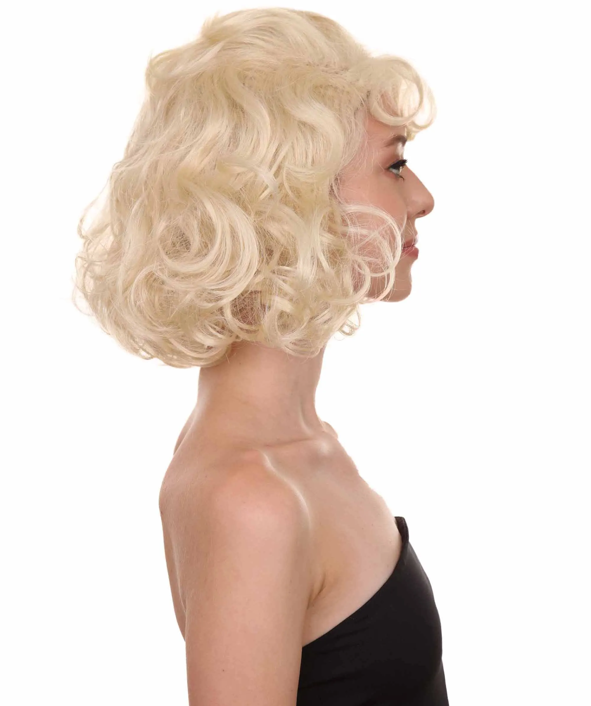 51's Curly Womens Wig | Blonde Vintage Wig | Premium Breathable Capless Cap
