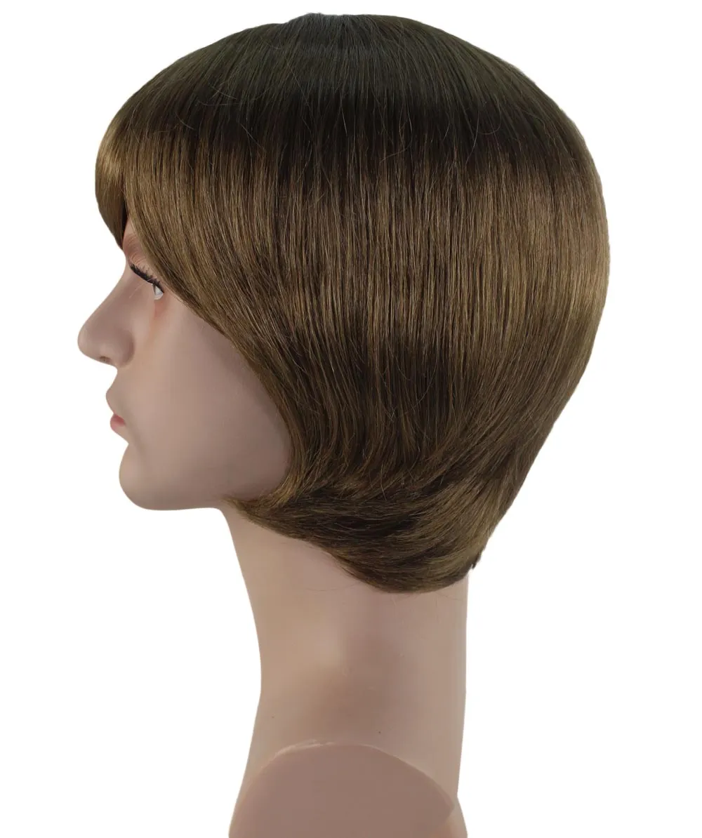 60s Beatles Mod Wig | Brown Celebrity Wigs | Premium Breathable Capless Cap