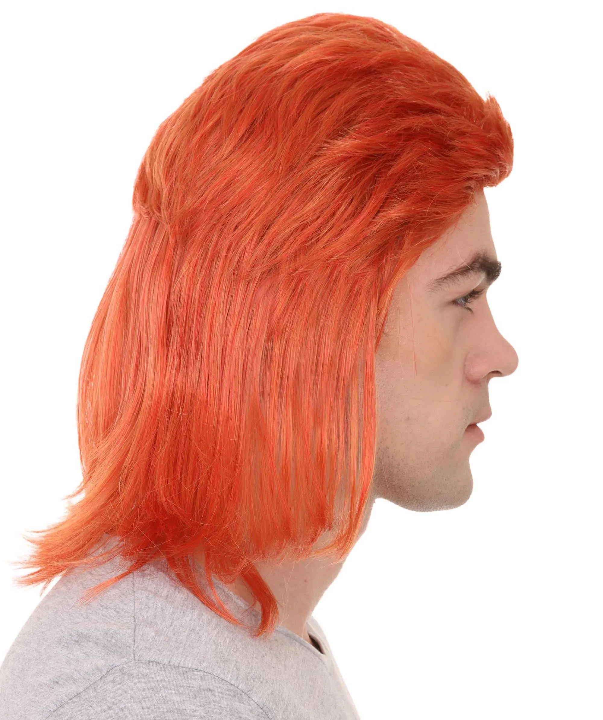 80's Disco Men's Wig | Orange Retro Wig | Premium Breathable Capless Cap