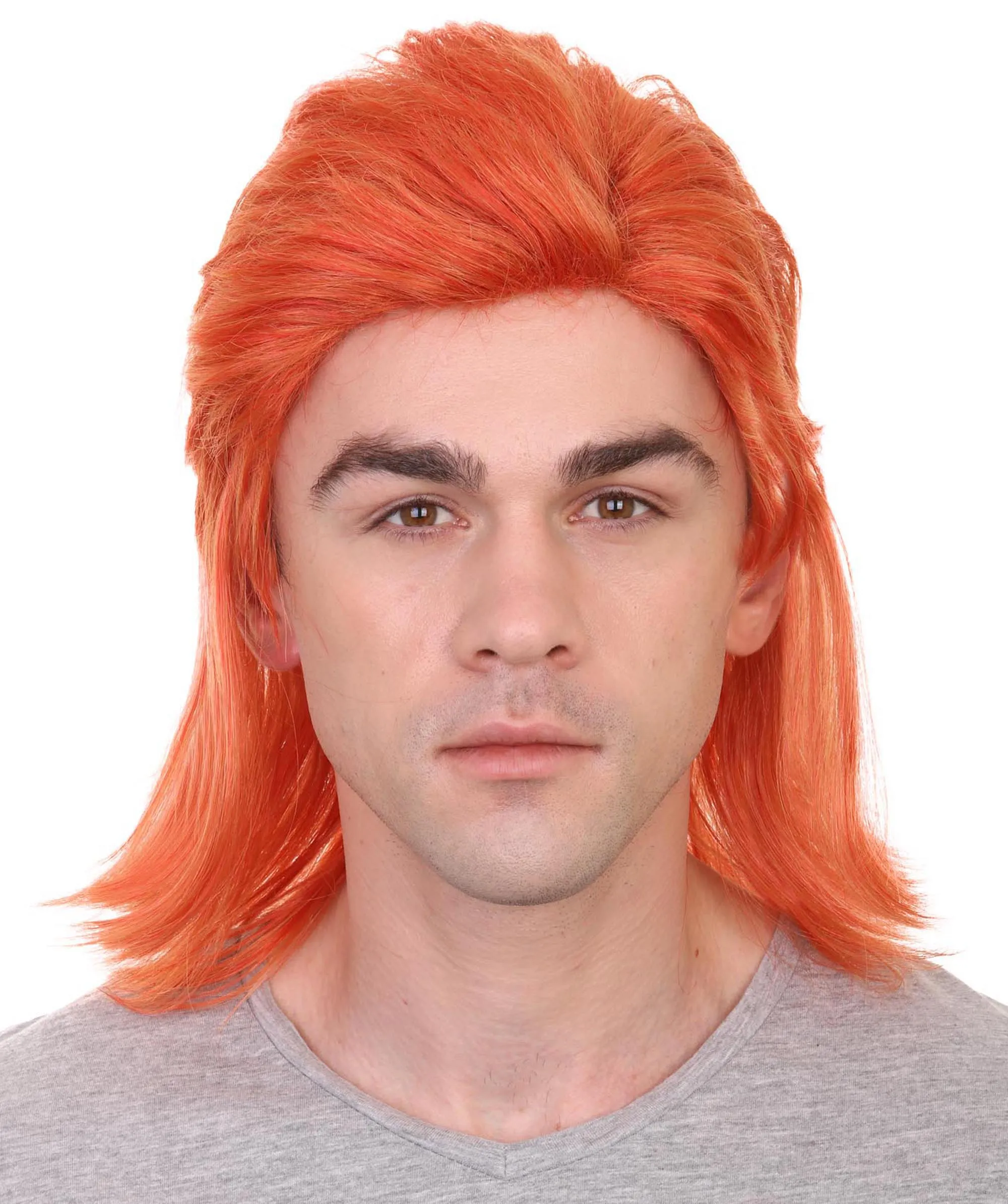 80's Disco Men's Wig | Orange Retro Wig | Premium Breathable Capless Cap