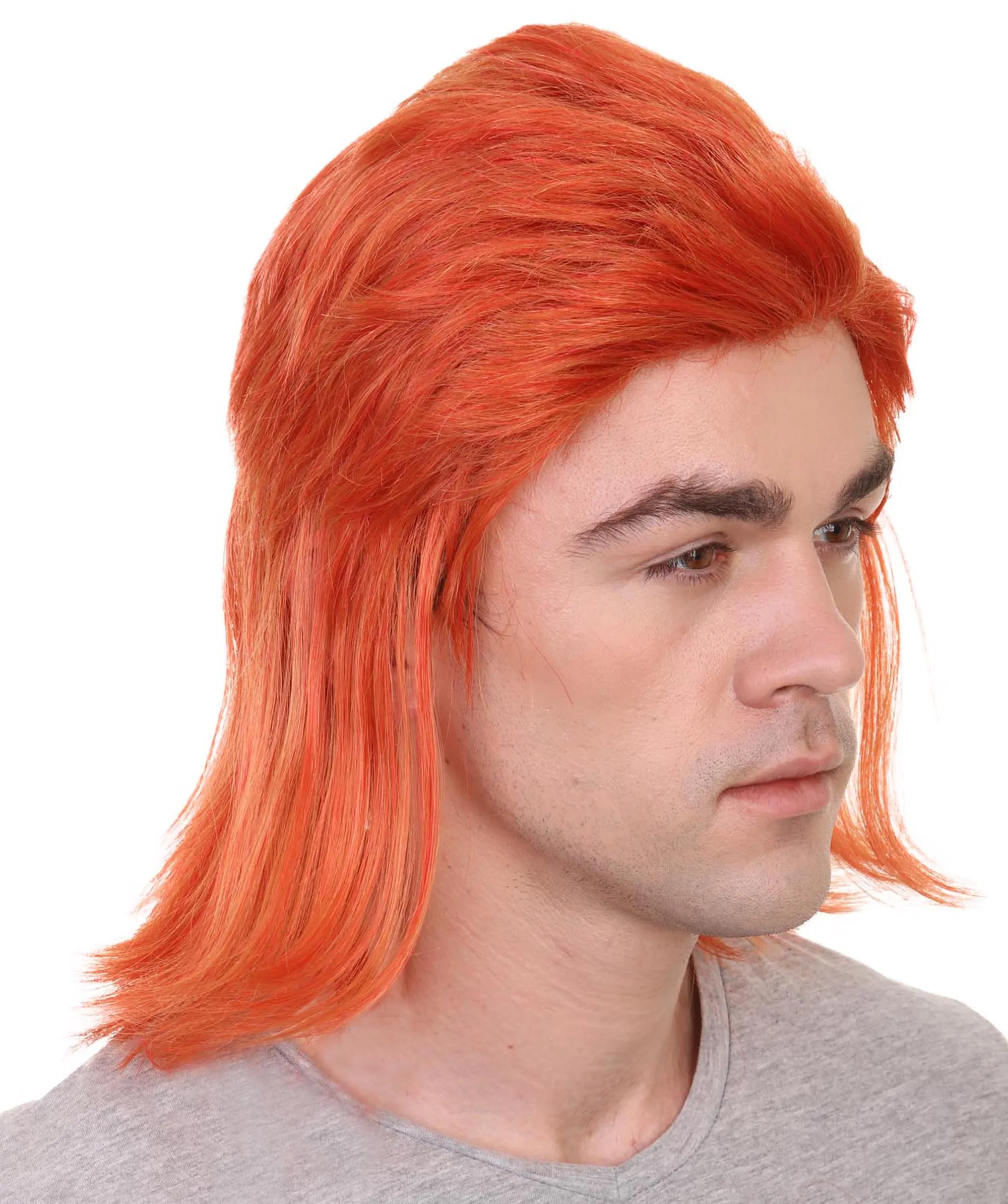 80's Disco Men's Wig | Orange Retro Wig | Premium Breathable Capless Cap