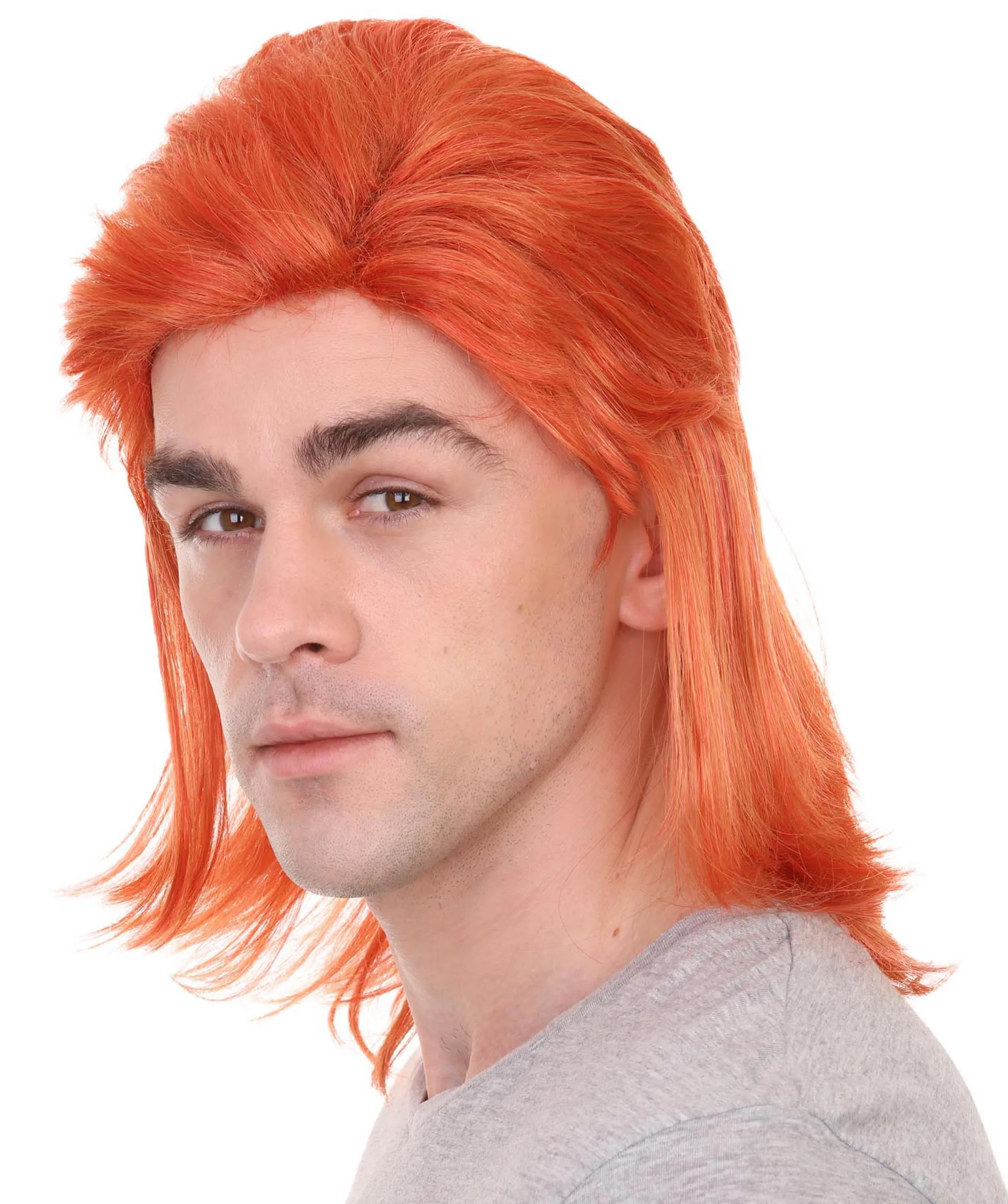 80's Disco Men's Wig | Orange Retro Wig | Premium Breathable Capless Cap