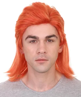 80's Disco Men's Wig | Orange Retro Wig | Premium Breathable Capless Cap