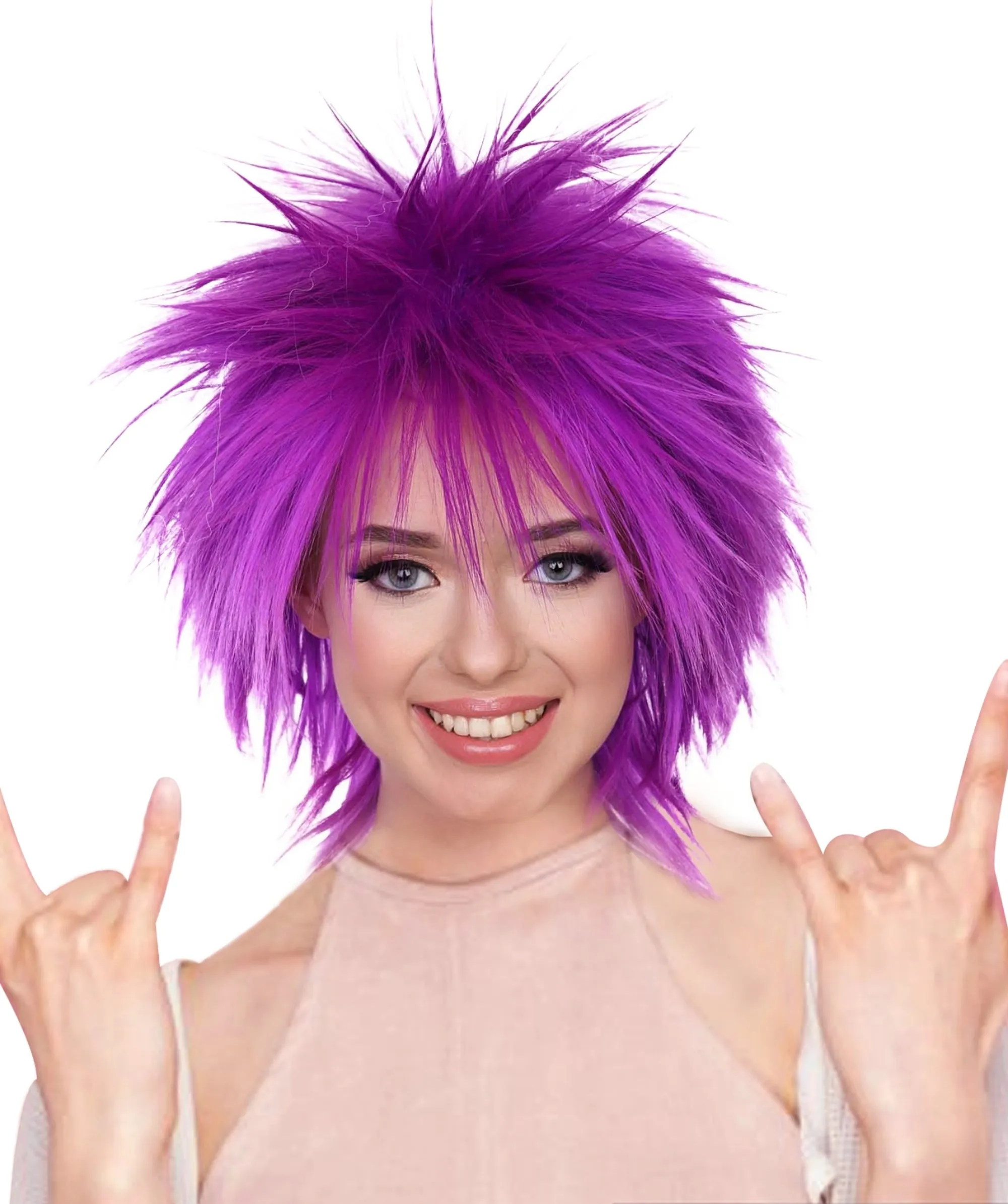 80's Rock Star Disco Funky Punk Collection Women's Wig | Multiple Colors Cosplay Halloween Wig | Premium Breathable Capless Cap