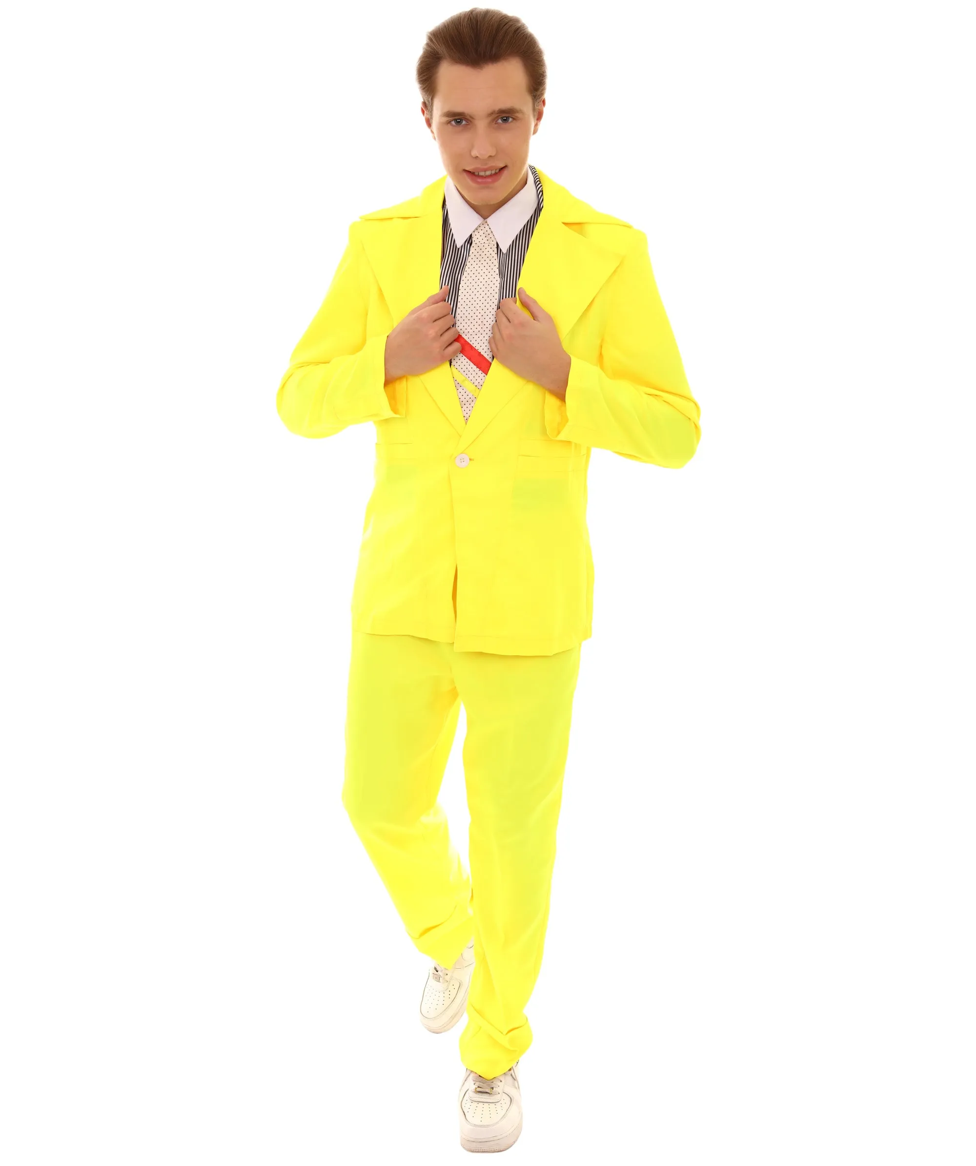 80's Rock Star Suit Costume with Dickie and Tie | Premium Halloween Costume | Multiple Color Options