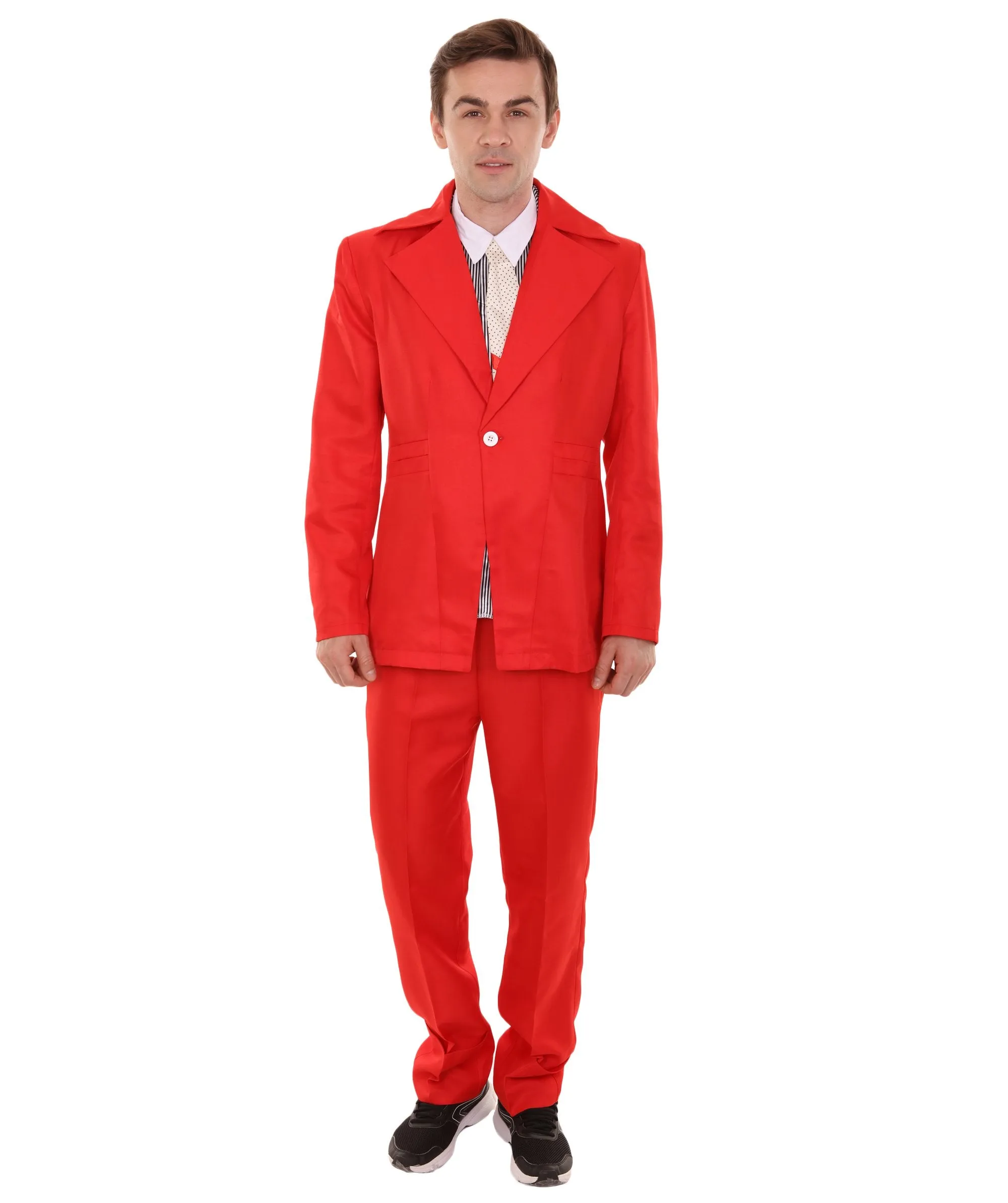 80's Rock Star Suit Costume with Dickie and Tie | Premium Halloween Costume | Multiple Color Options