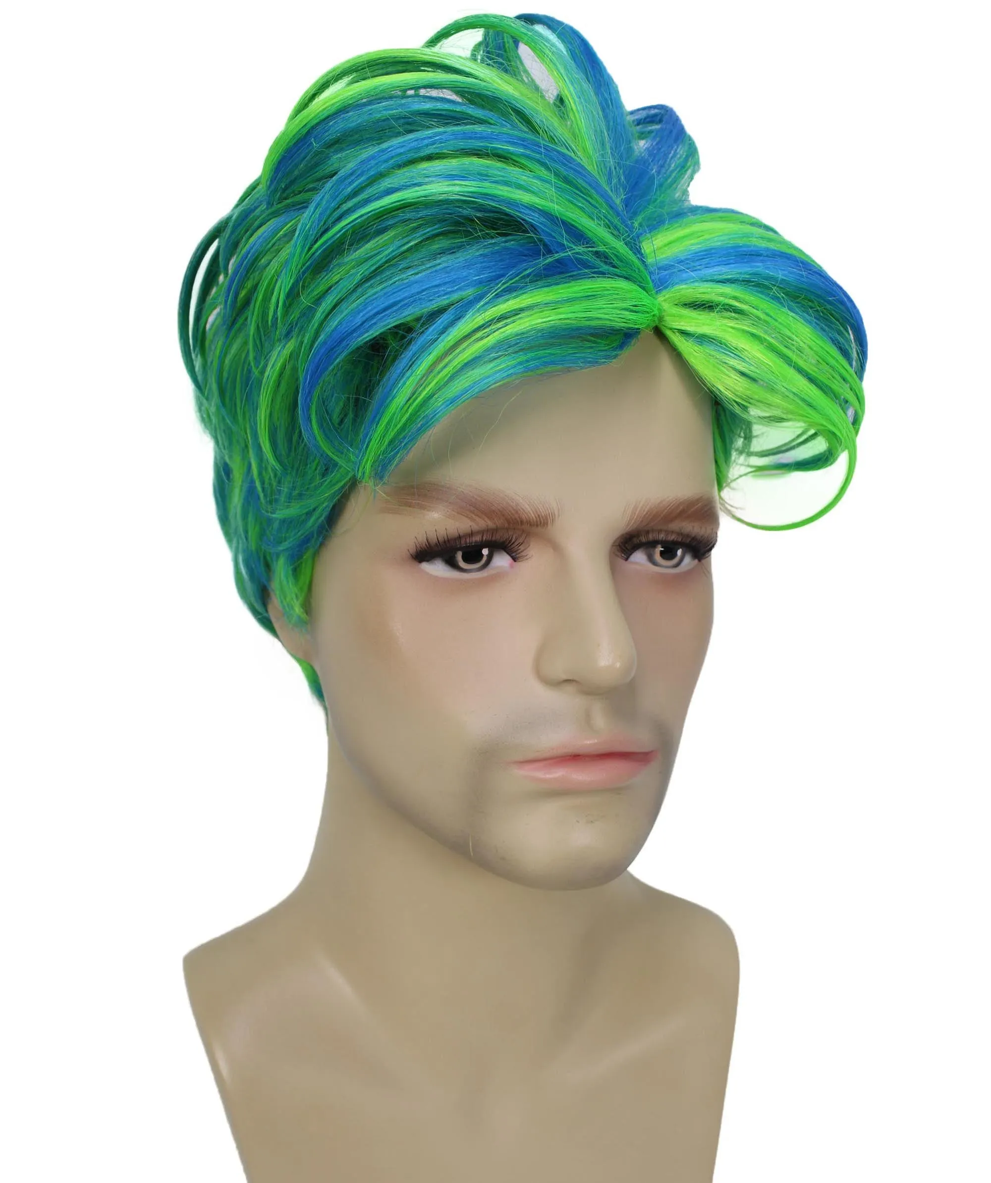 90's Rave Guy | Men's Short Gelled Middle Part | Halloween Wig | Multiple colors