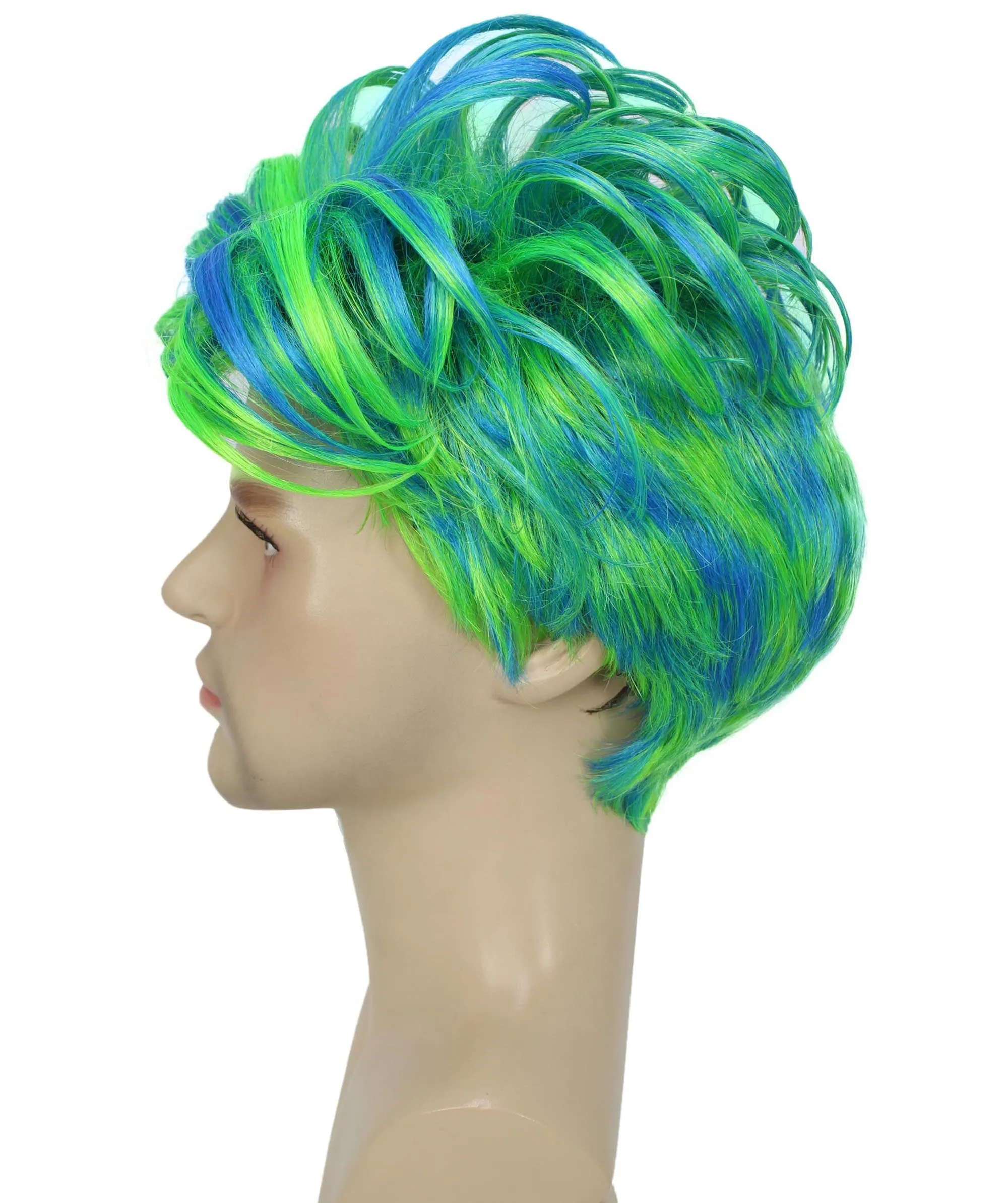 90's Rave Guy | Men's Short Gelled Middle Part | Halloween Wig | Multiple colors