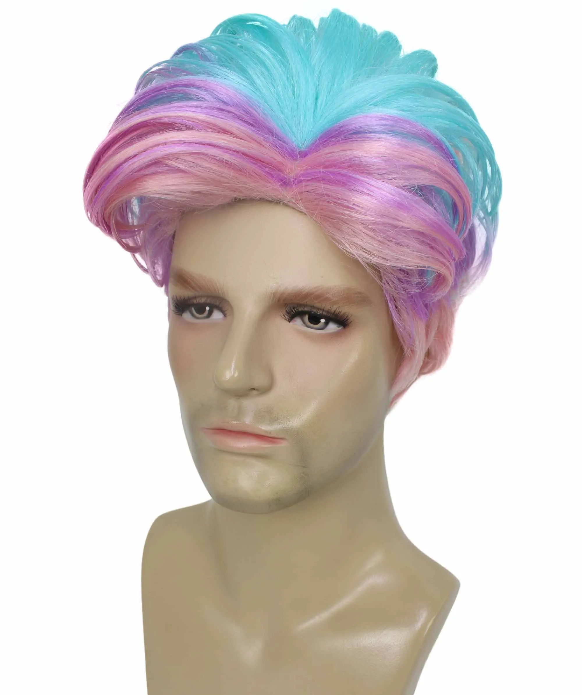 90's Rave Guy | Men's Short Gelled Middle Part | Halloween Wig | Multiple colors