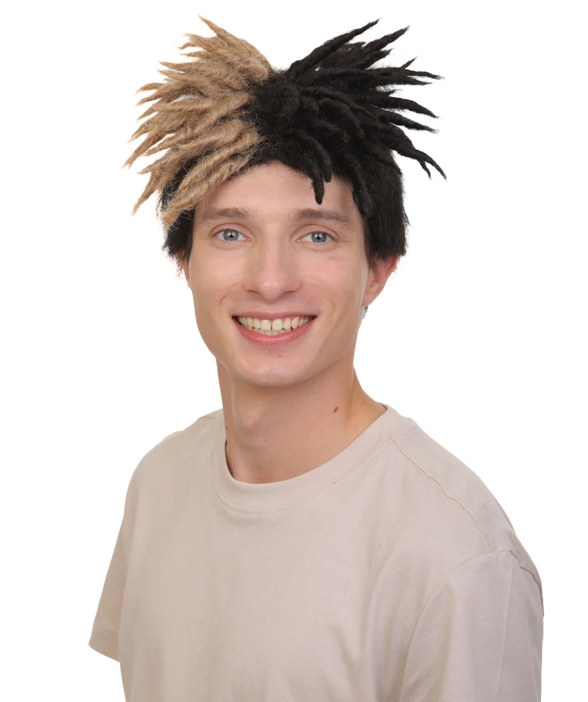 Adult Men American Rapper Half- Multiple Colors Dreadlock Updo Wig I Flame-retardant Synthetic Fiber