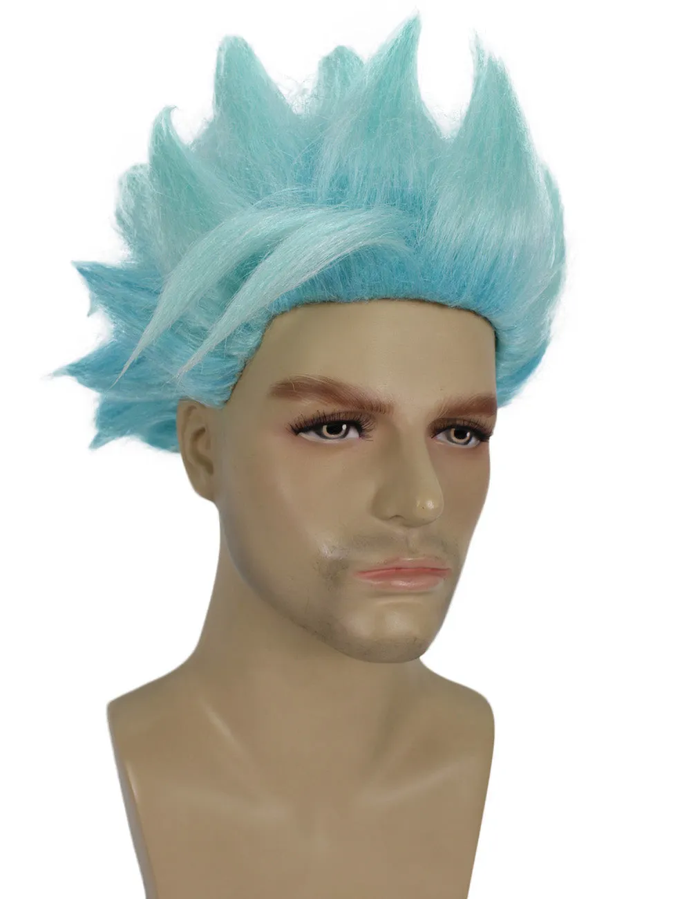Adult Men's 10" Short Length Spiked Halloween Cosplay Anime Ban Costume Wig, Synthetic Soft Fiber Hair | HPO