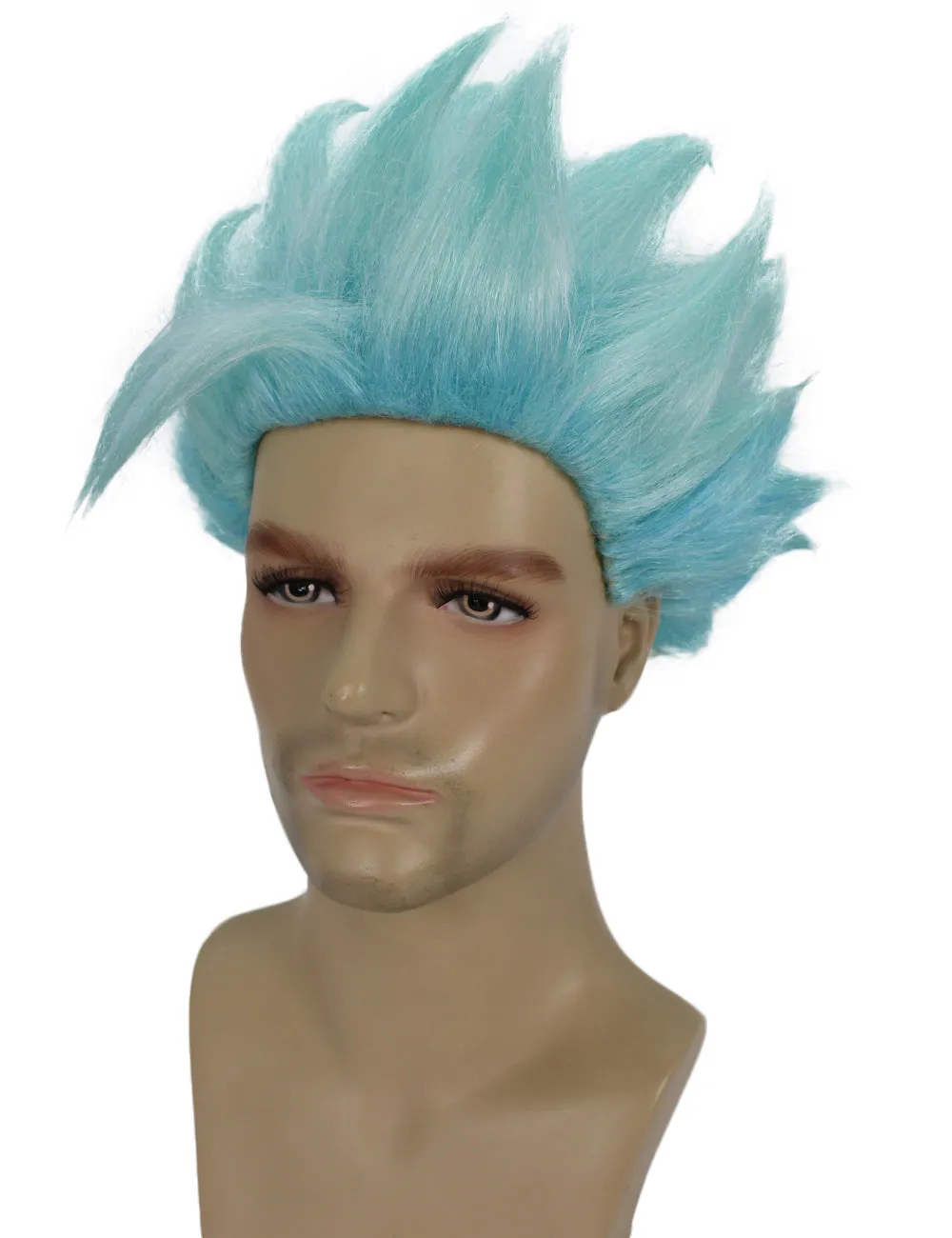 Adult Men's 10" Short Length Spiked Halloween Cosplay Anime Ban Costume Wig, Synthetic Soft Fiber Hair | HPO