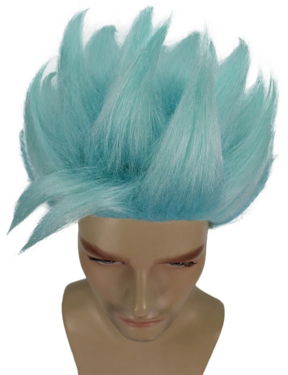 Adult Men's 10" Short Length Spiked Halloween Cosplay Anime Ban Costume Wig, Synthetic Soft Fiber Hair | HPO