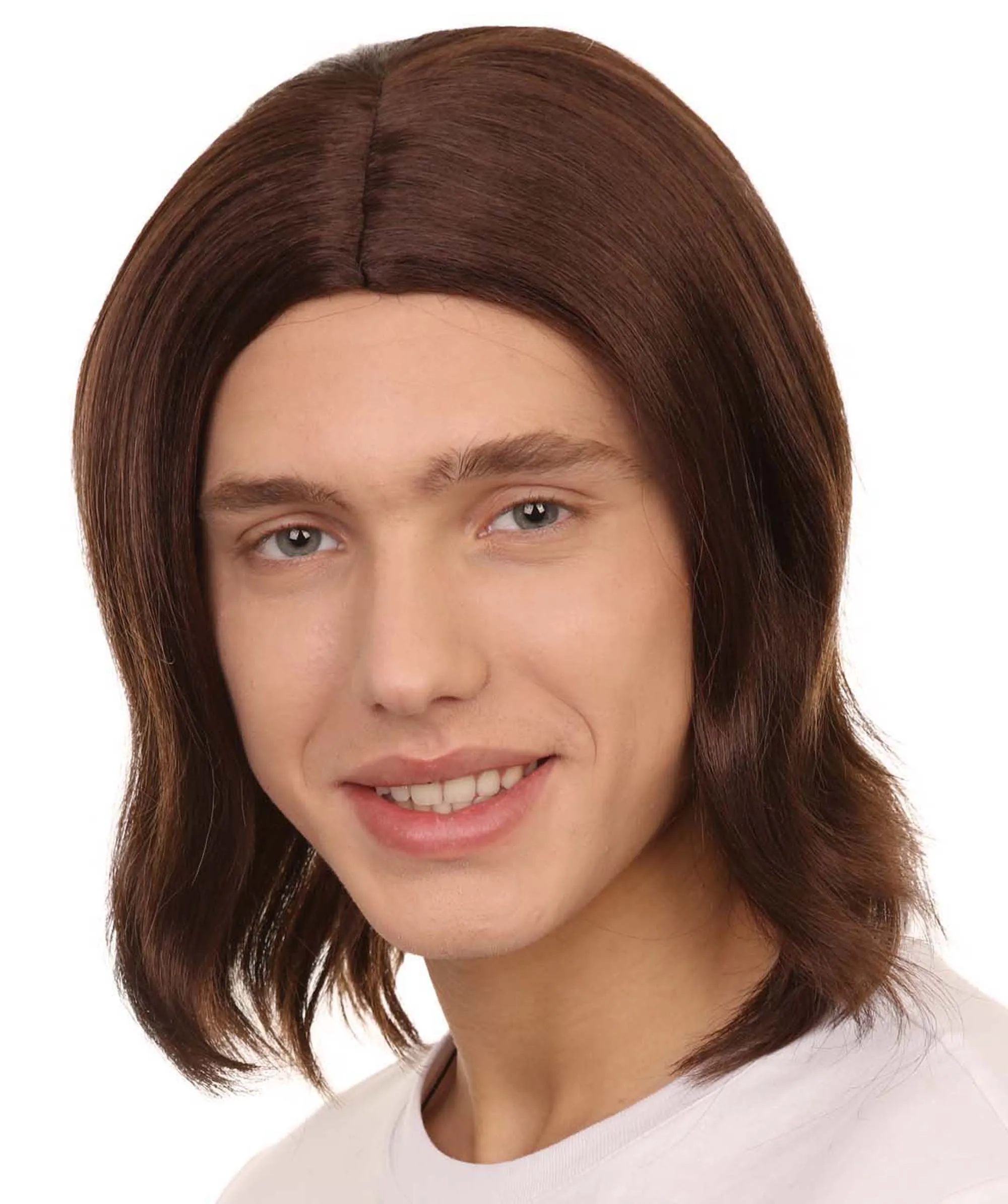 Adult Men's 12.5" Inch Medium Length Halloween Cosplay Robotic Rockerboy Costume Wig, Synthetic Soft Fiber Hair, Perfect for your next Festival and Group Anime Party! | HPO