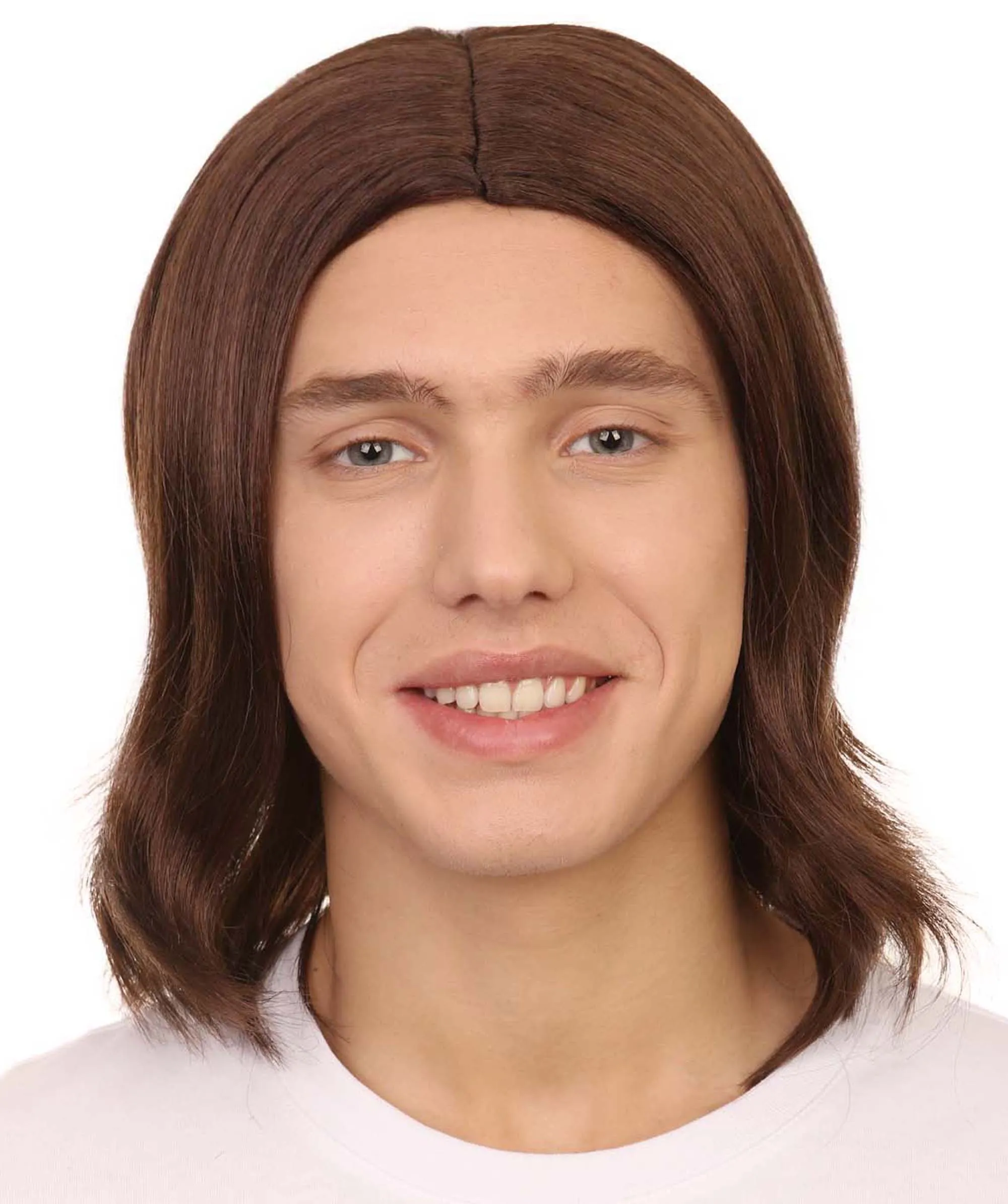 Adult Men's 12.5" Inch Medium Length Halloween Cosplay Robotic Rockerboy Costume Wig, Synthetic Soft Fiber Hair, Perfect for your next Festival and Group Anime Party! | HPO