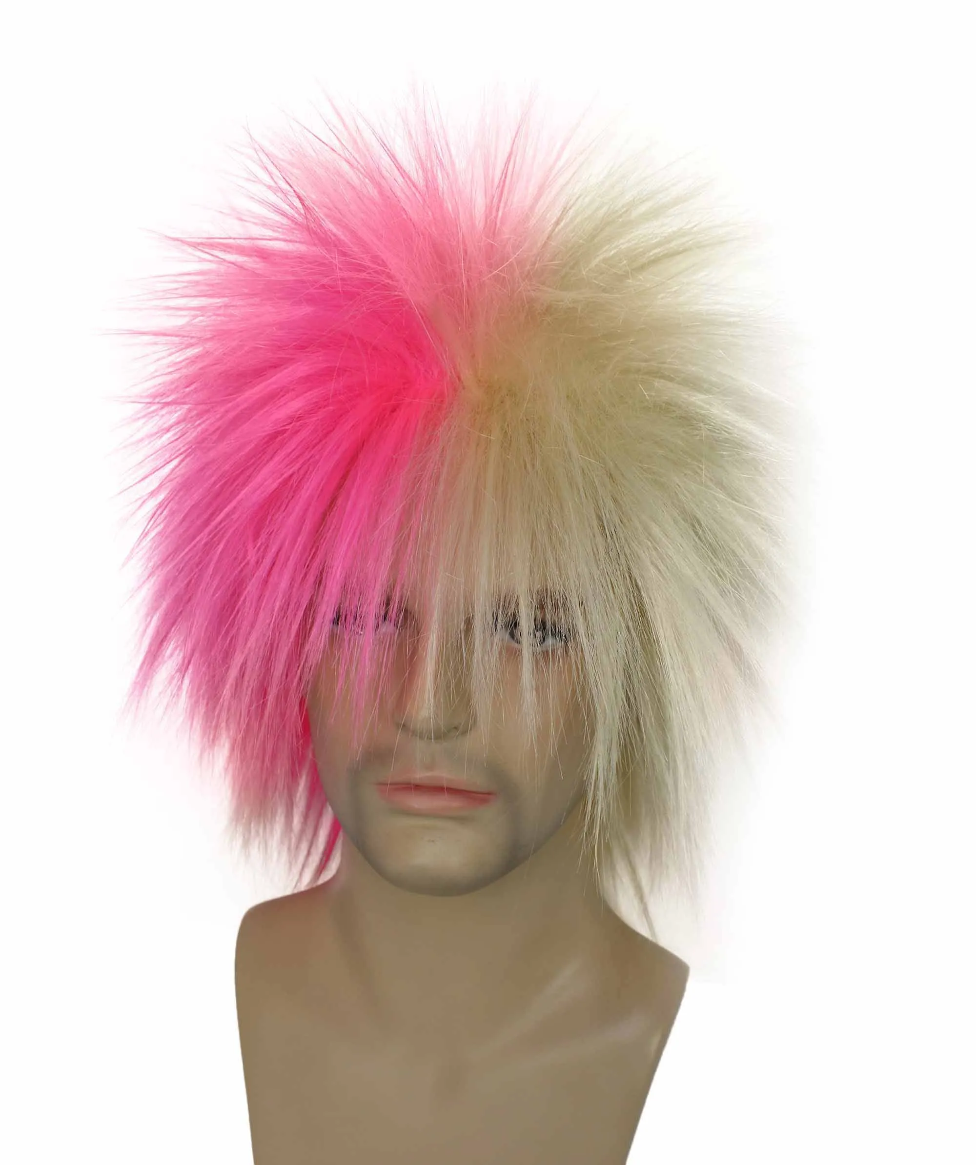 Adult Men's 80’s Rock Style Multi Color Options Wig, Synthetic Soft Fiber Hair, Perfect for your next Festival and Group Anime Party!