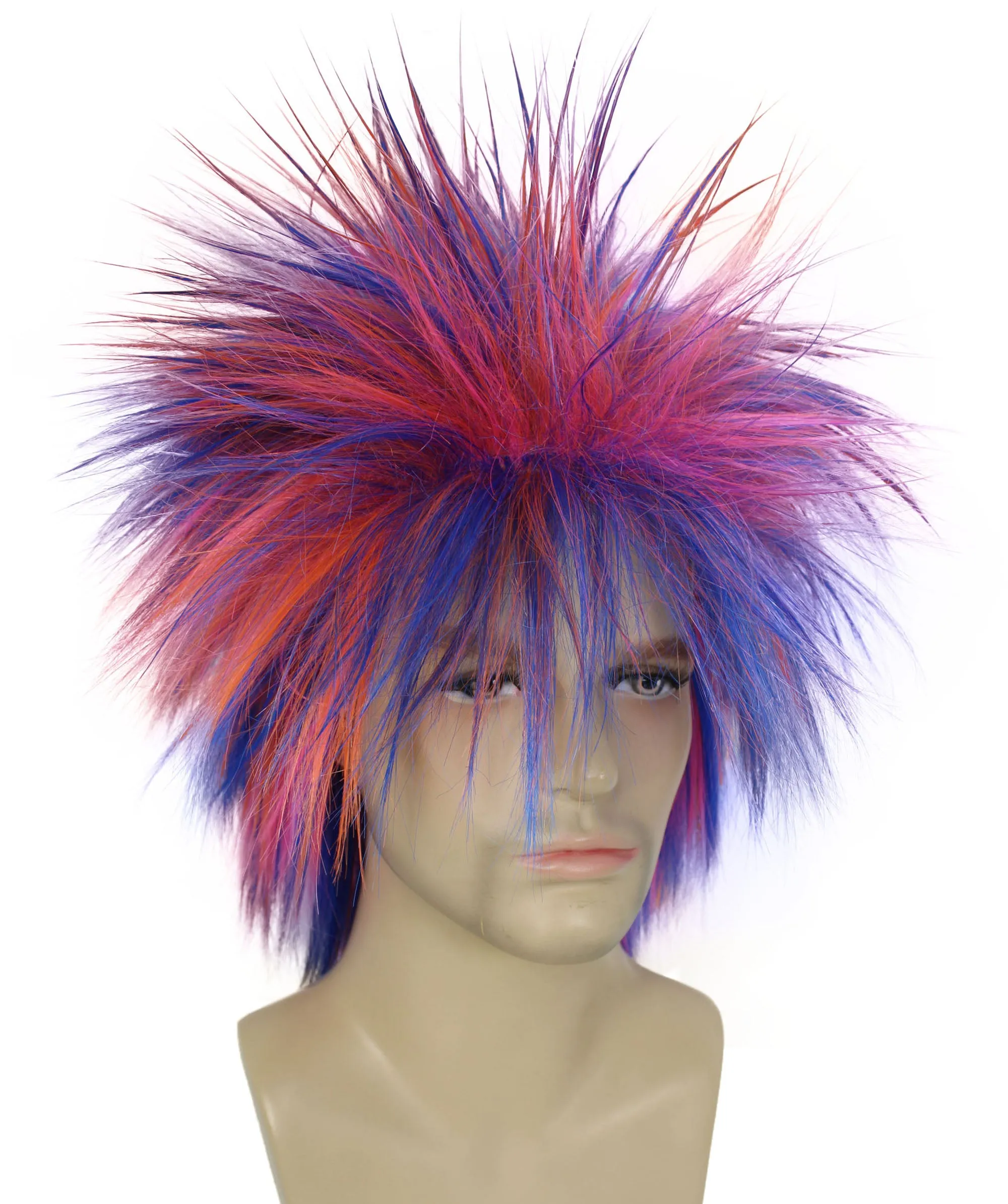 Adult Men's 80’s Rock Style Multi Color Options Wig, Synthetic Soft Fiber Hair, Perfect for your next Festival and Group Anime Party!