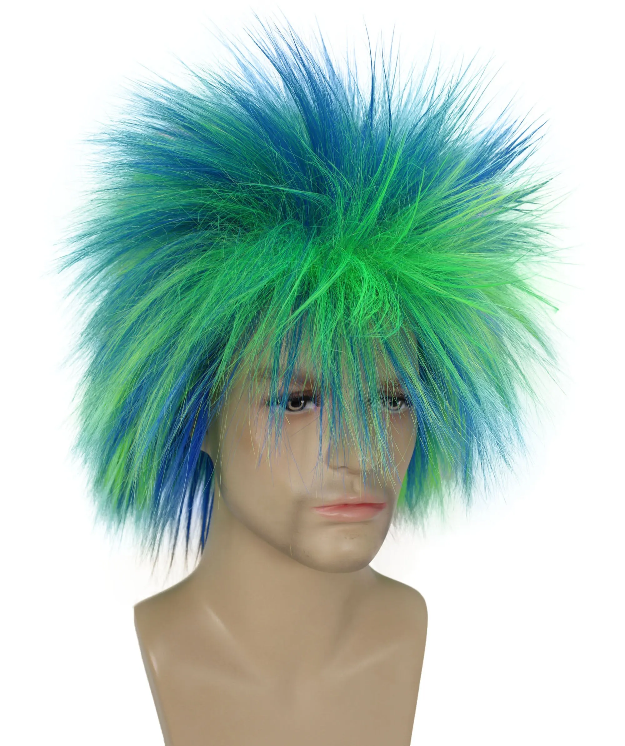 Adult Men's 80’s Rock Style Multi Color Options Wig, Synthetic Soft Fiber Hair, Perfect for your next Festival and Group Anime Party!