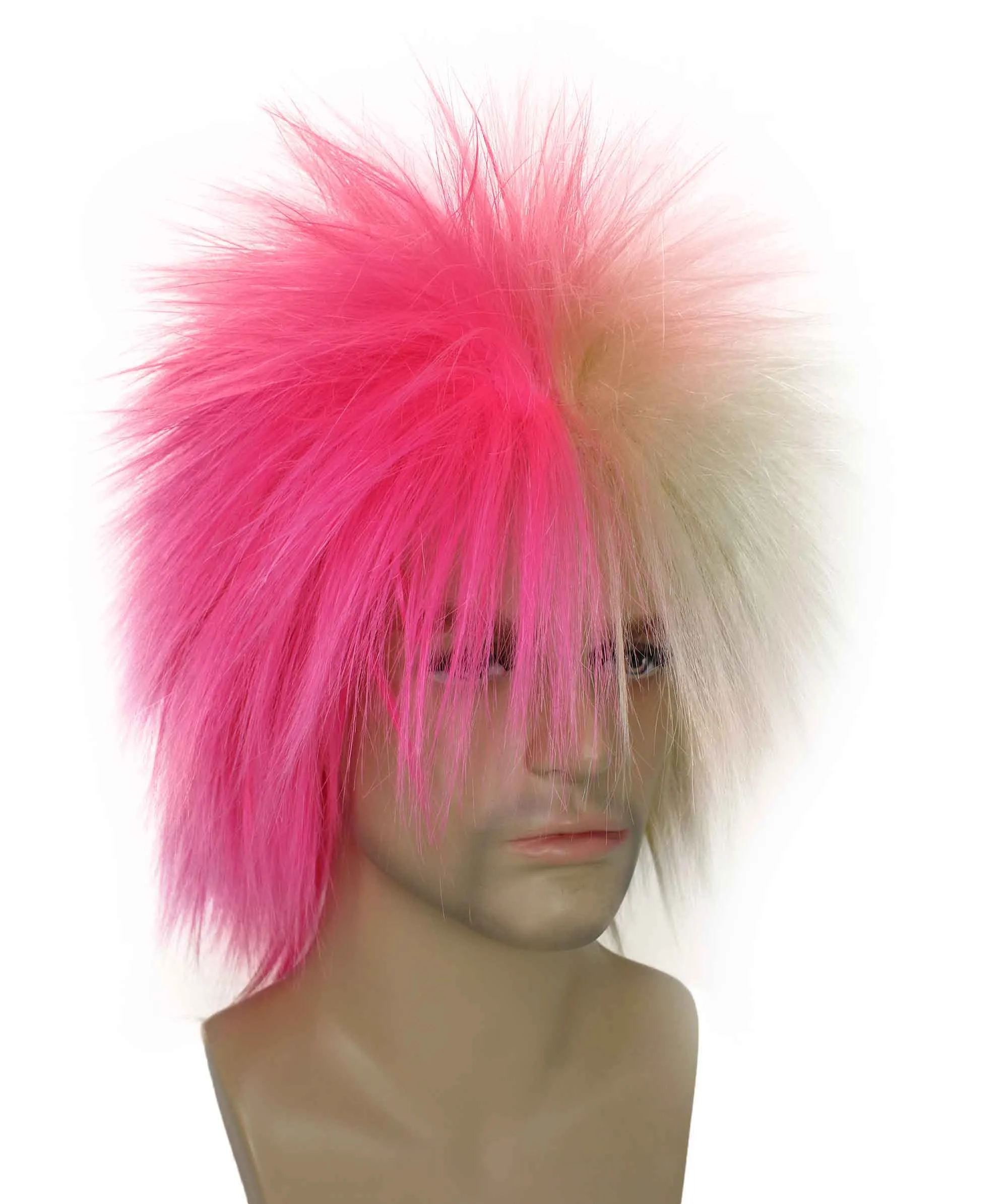 Adult Men's 80’s Rock Style Multi Color Options Wig, Synthetic Soft Fiber Hair, Perfect for your next Festival and Group Anime Party!