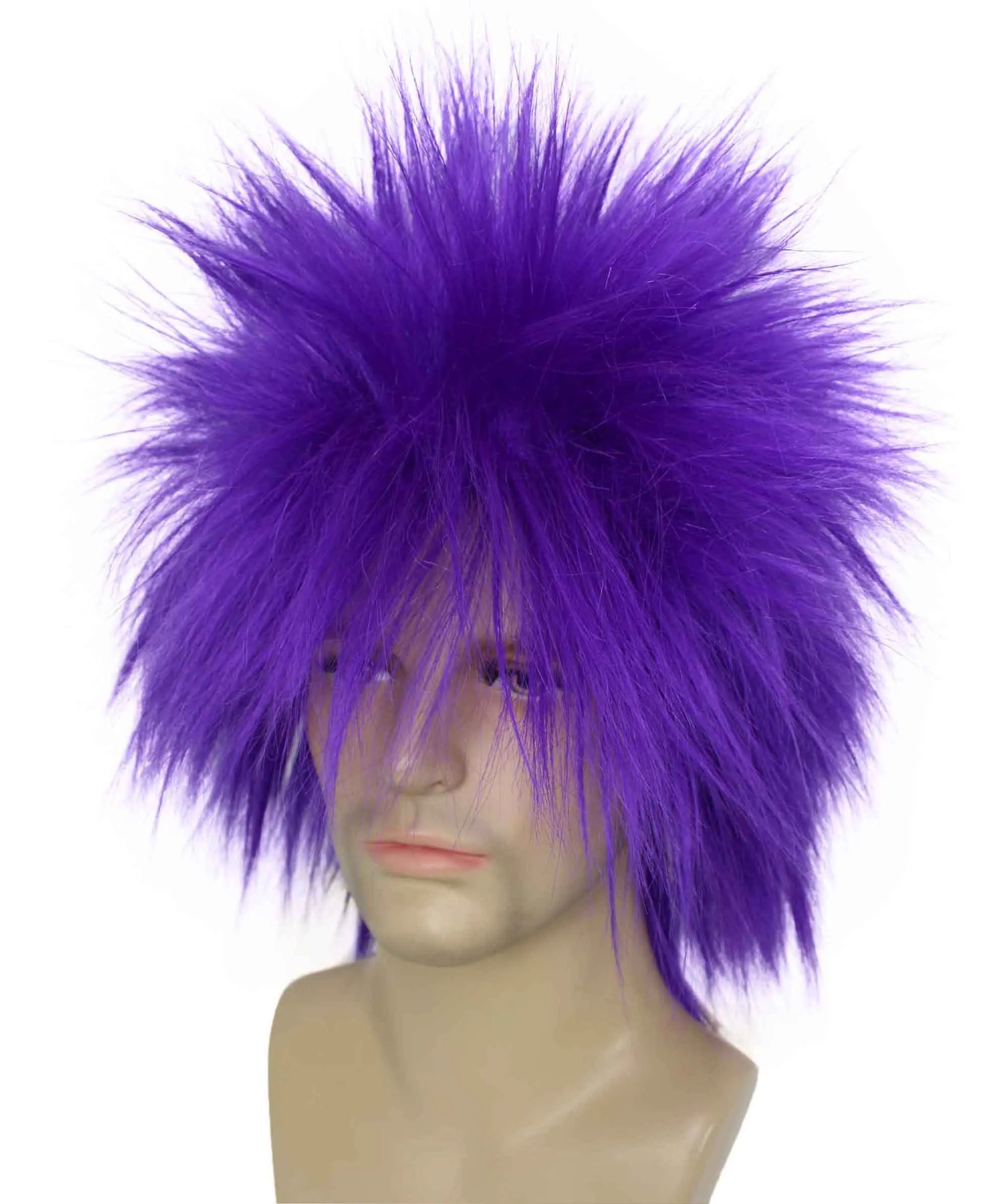 Adult Men's 80’s Rock Style Multi Color Options Wig, Synthetic Soft Fiber Hair, Perfect for your next Festival and Group Anime Party!