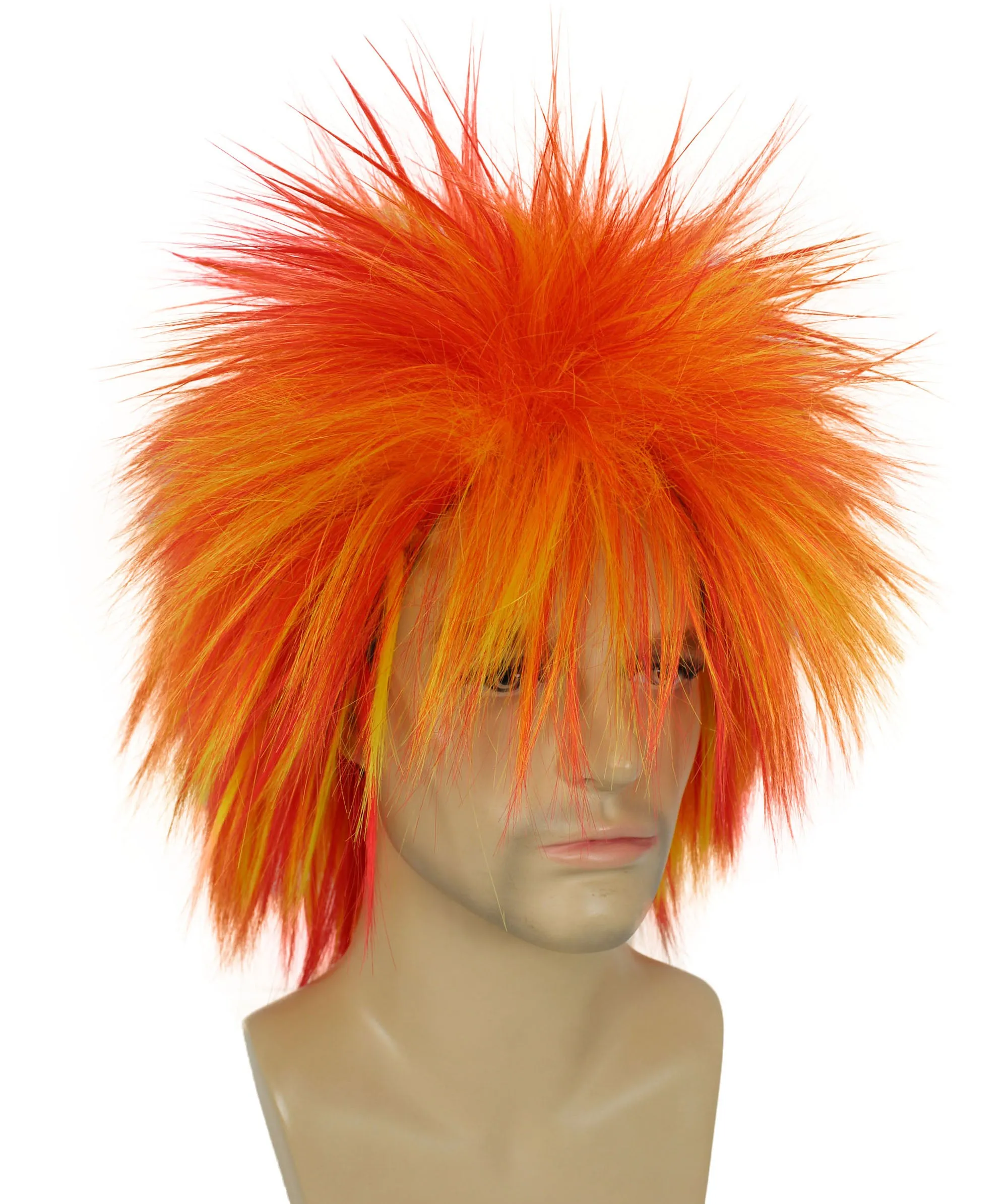 Adult Men's 80’s Rock Style Multi Color Options Wig, Synthetic Soft Fiber Hair, Perfect for your next Festival and Group Anime Party!