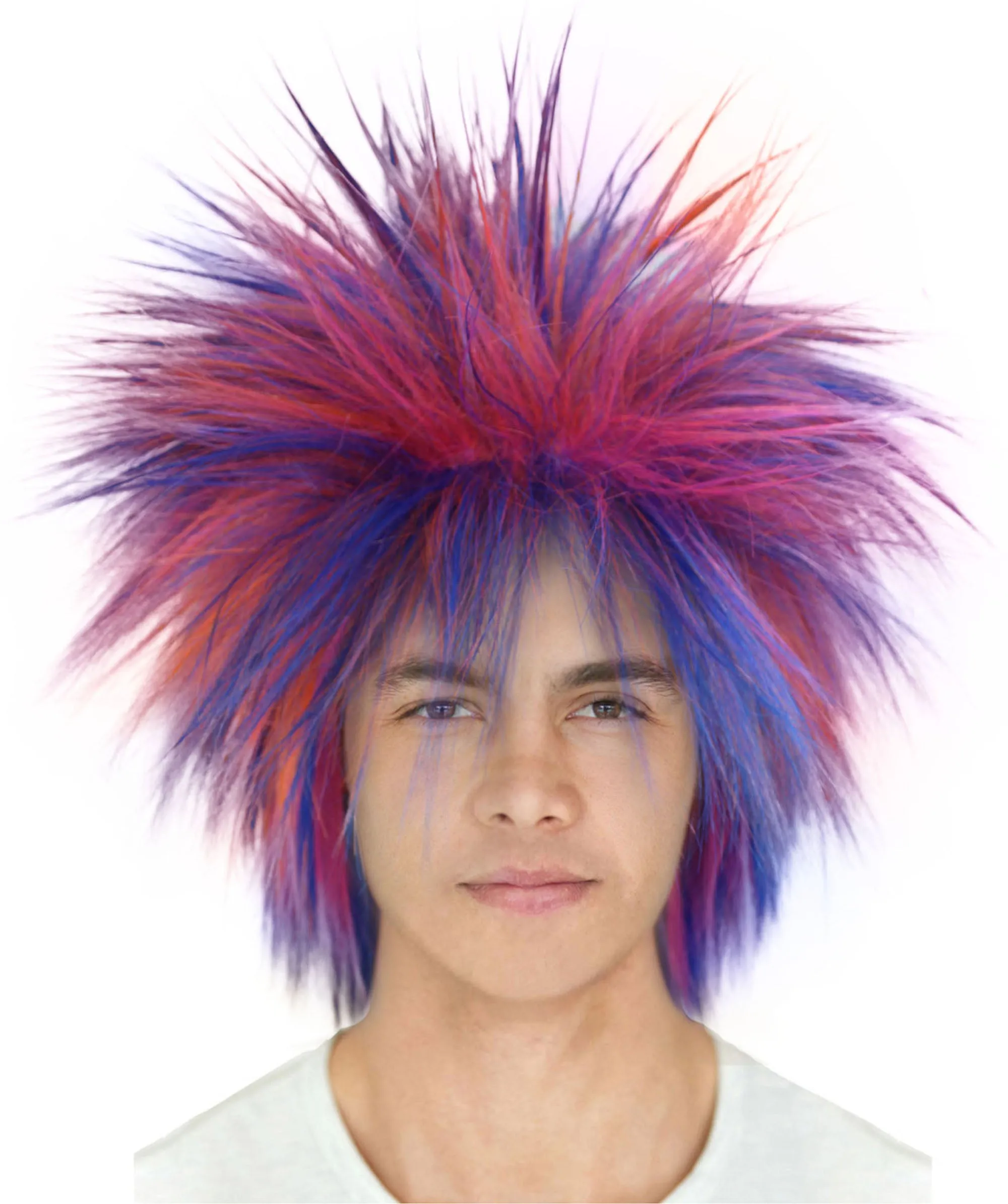 Adult Men's 80’s Rock Style Multi Color Options Wig, Synthetic Soft Fiber Hair, Perfect for your next Festival and Group Anime Party!