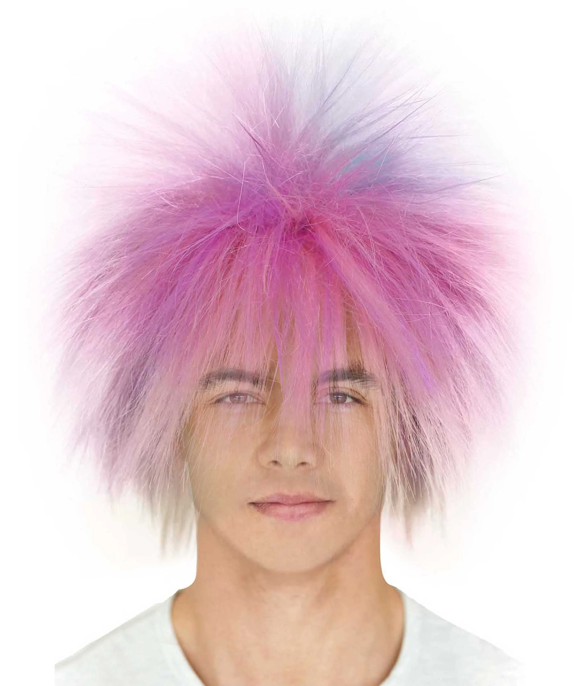 Adult Men's 80’s Rock Style Multi Color Options Wig, Synthetic Soft Fiber Hair, Perfect for your next Festival and Group Anime Party!