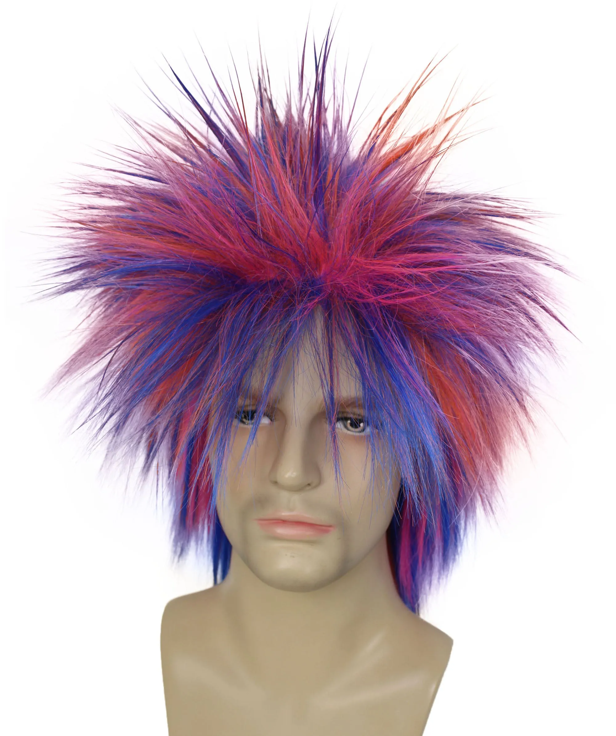 Adult Men's 80’s Rock Style Multi Color Options Wig, Synthetic Soft Fiber Hair, Perfect for your next Festival and Group Anime Party!
