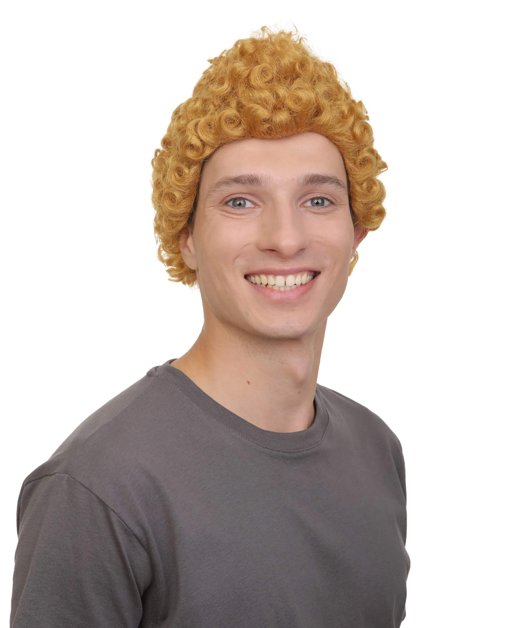 Adult Men’s Animated Cartoon Sea Monster Movie Bully Friend Golden Brown Wig | Flame-retardant Synthetic Fiber