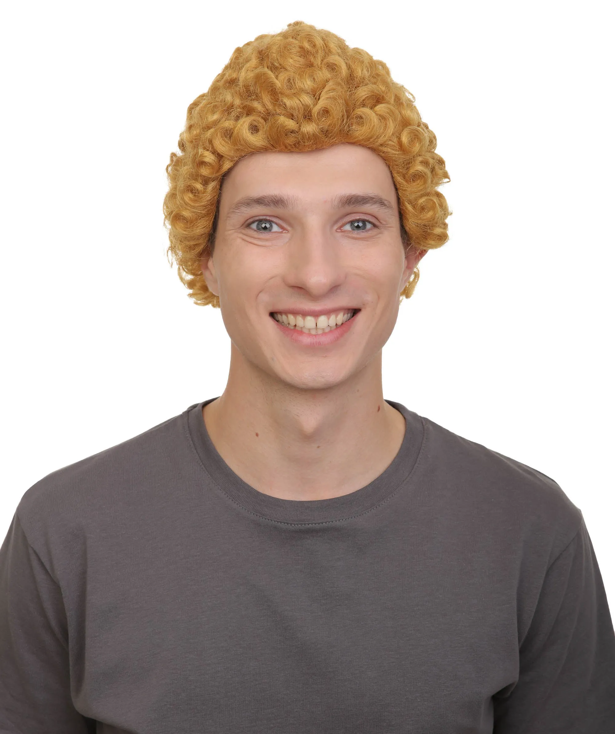 Adult Men’s Animated Cartoon Sea Monster Movie Bully Friend Golden Brown Wig | Flame-retardant Synthetic Fiber