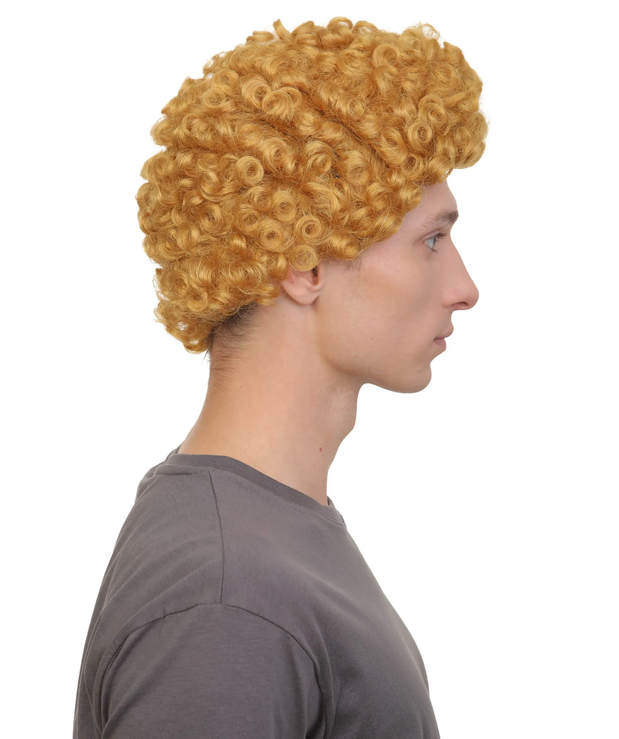 Adult Men’s Animated Cartoon Sea Monster Movie Bully Friend Golden Brown Wig | Flame-retardant Synthetic Fiber