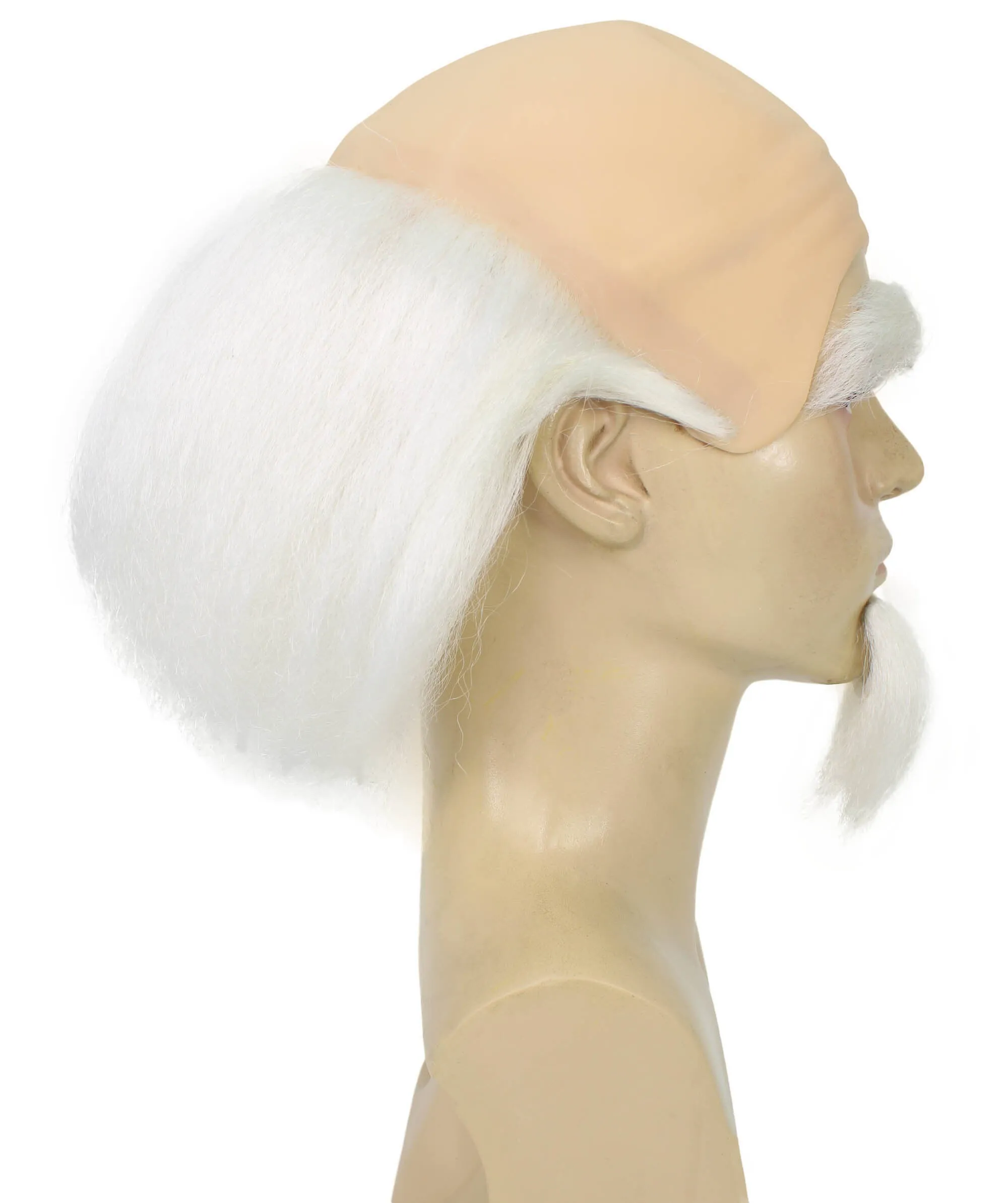 Adult Men’s Animated Fairy Tale Movie Bookseller  White Wig Beard and Eyebrows | Perfect for Halloween | Flame-retardant Synthetic Fiber