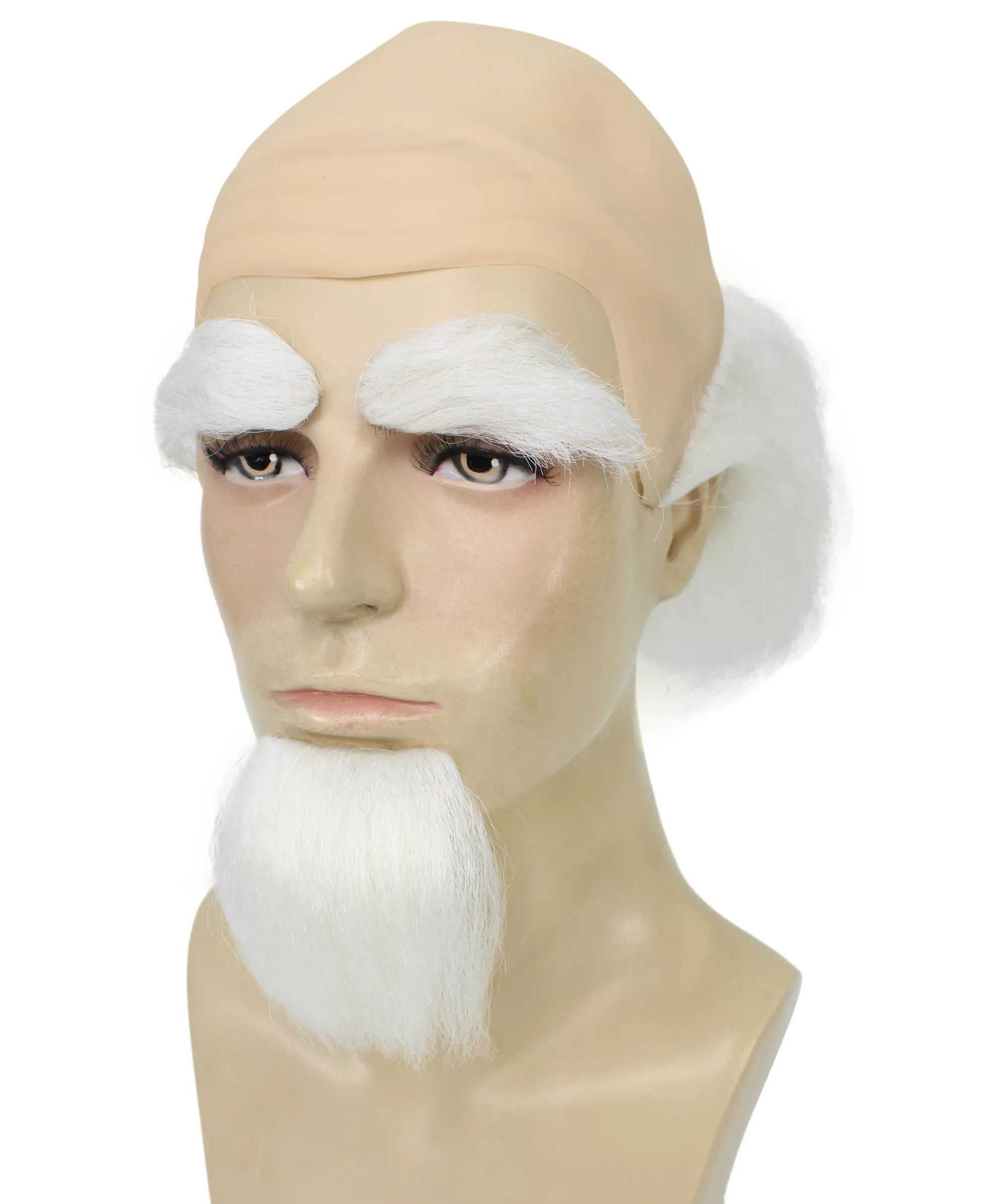 Adult Men’s Animated Fairy Tale Movie Bookseller  White Wig Beard and Eyebrows | Perfect for Halloween | Flame-retardant Synthetic Fiber