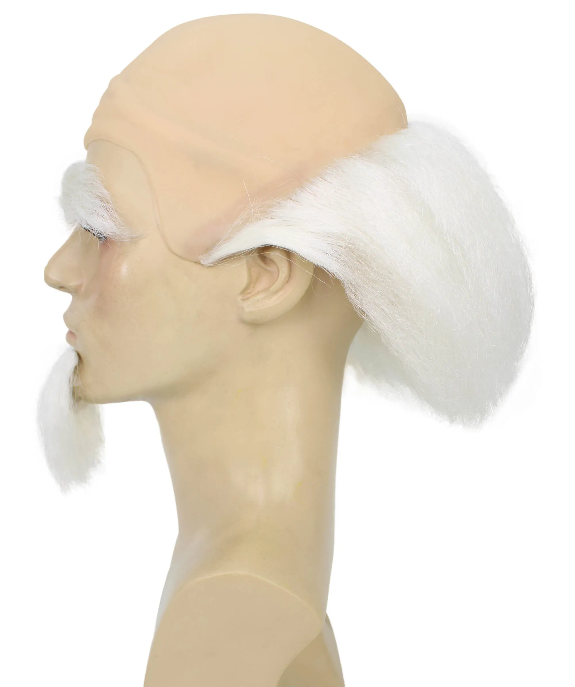 Adult Men’s Animated Fairy Tale Movie Bookseller  White Wig Beard and Eyebrows | Perfect for Halloween | Flame-retardant Synthetic Fiber