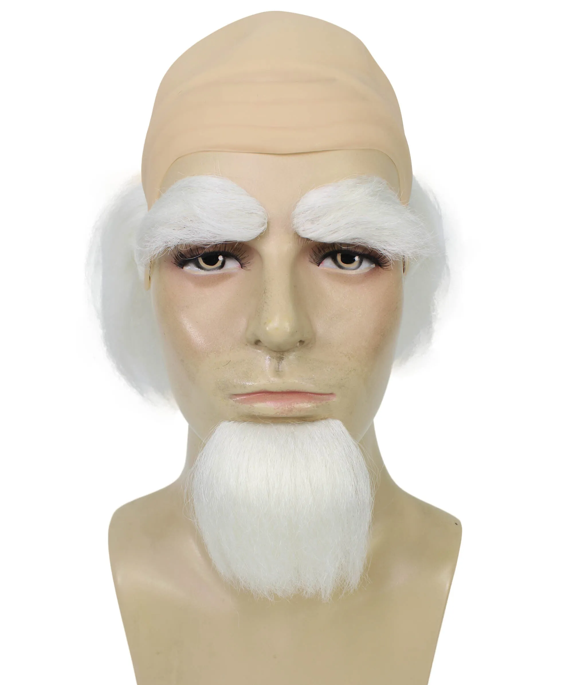 Adult Men’s Animated Fairy Tale Movie Bookseller  White Wig Beard and Eyebrows | Perfect for Halloween | Flame-retardant Synthetic Fiber