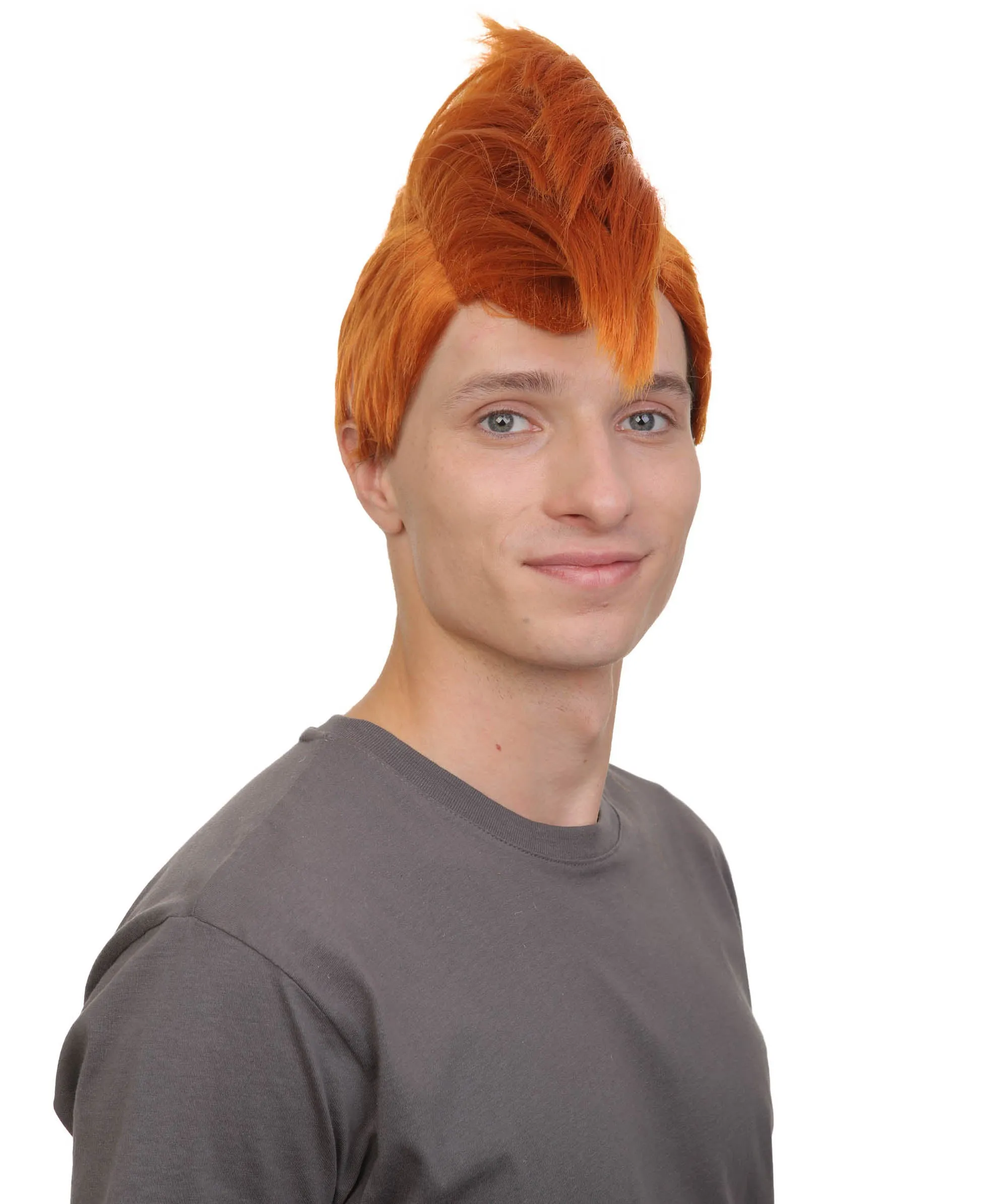 Adult Men’s  Animated Goofy Dog Movie Strawberry-blond Mohawk Wig | Perfect for Halloween | Flame-retardant Synthetic Fiber