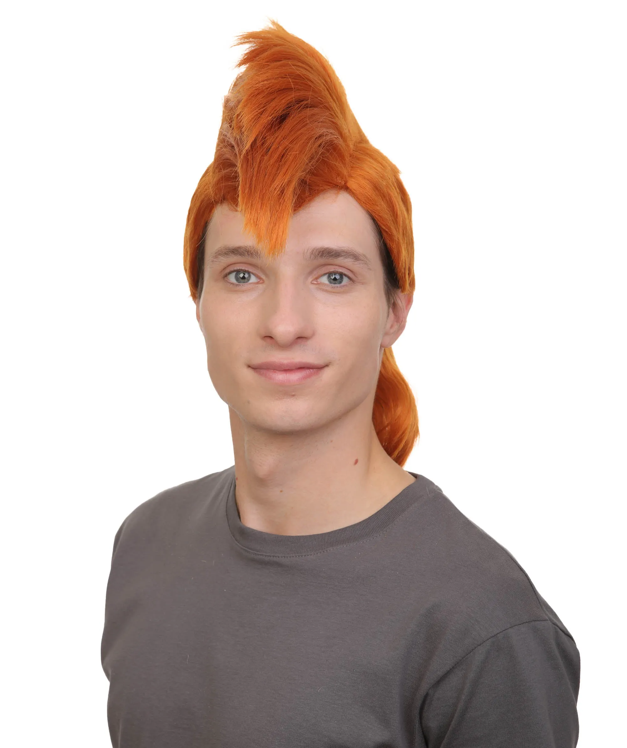 Adult Men’s  Animated Goofy Dog Movie Strawberry-blond Mohawk Wig | Perfect for Halloween | Flame-retardant Synthetic Fiber