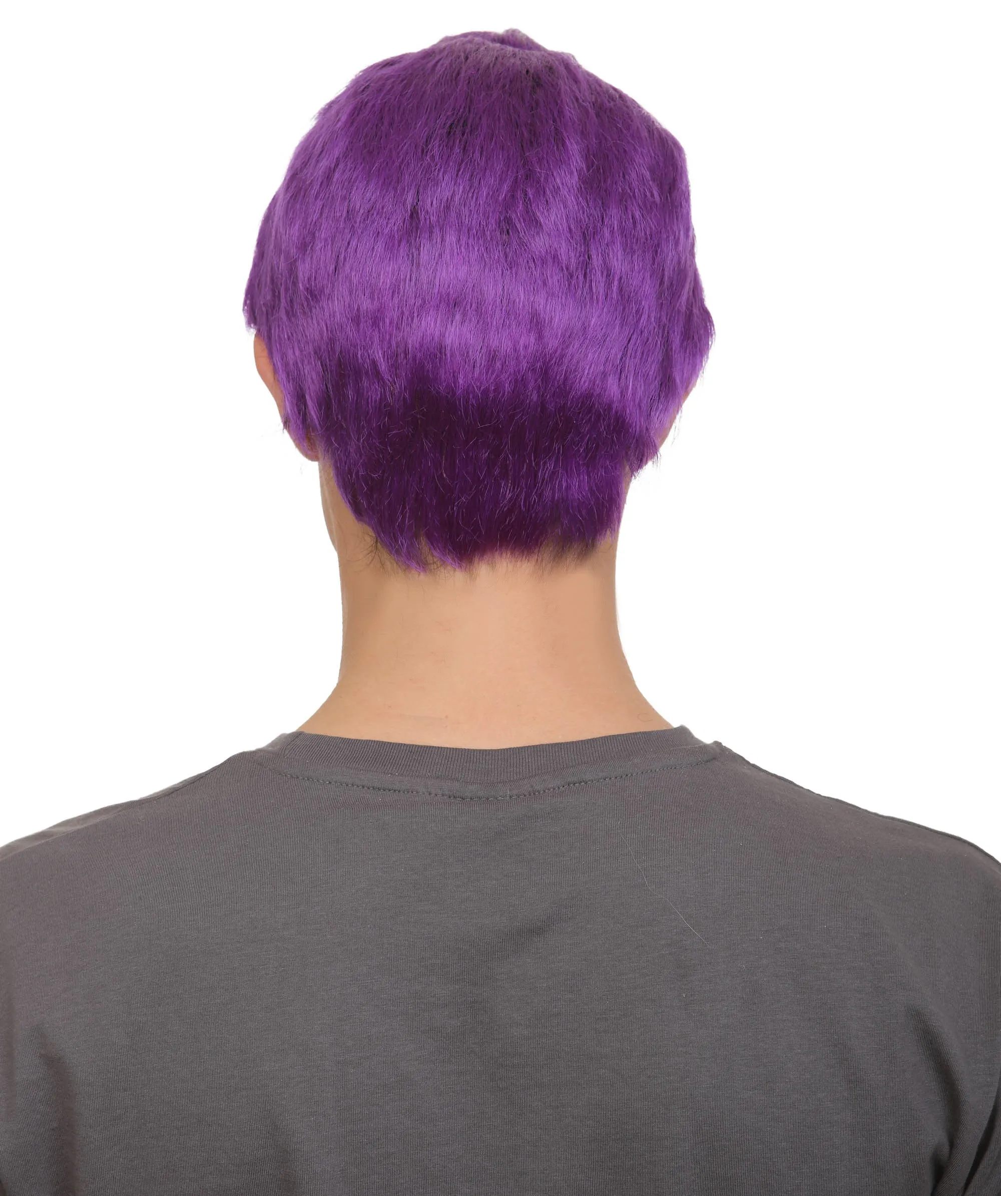 Adult Men’s Animated Movie Wreck Internet Assistant Character Short Purple Wig | Flame-retardant Synthetic Fiber
