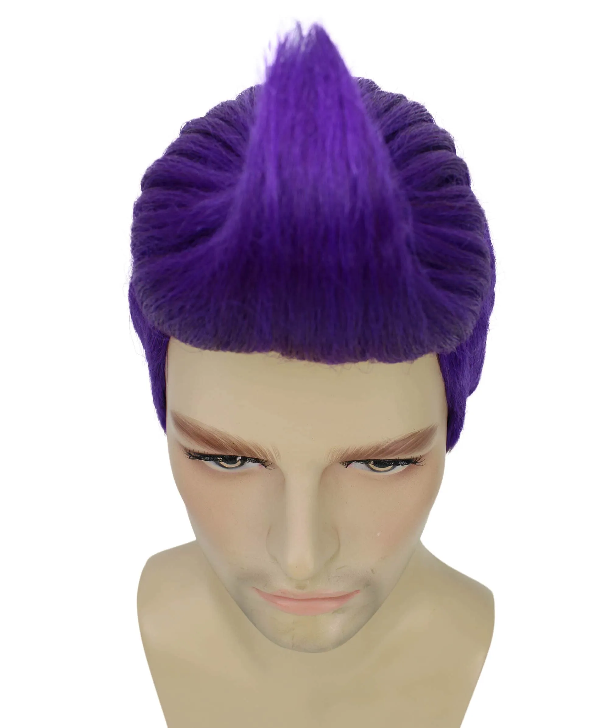 Adult Men’s Animated Movie Wreck Internet Assistant Character Short Purple Wig | Flame-retardant Synthetic Fiber